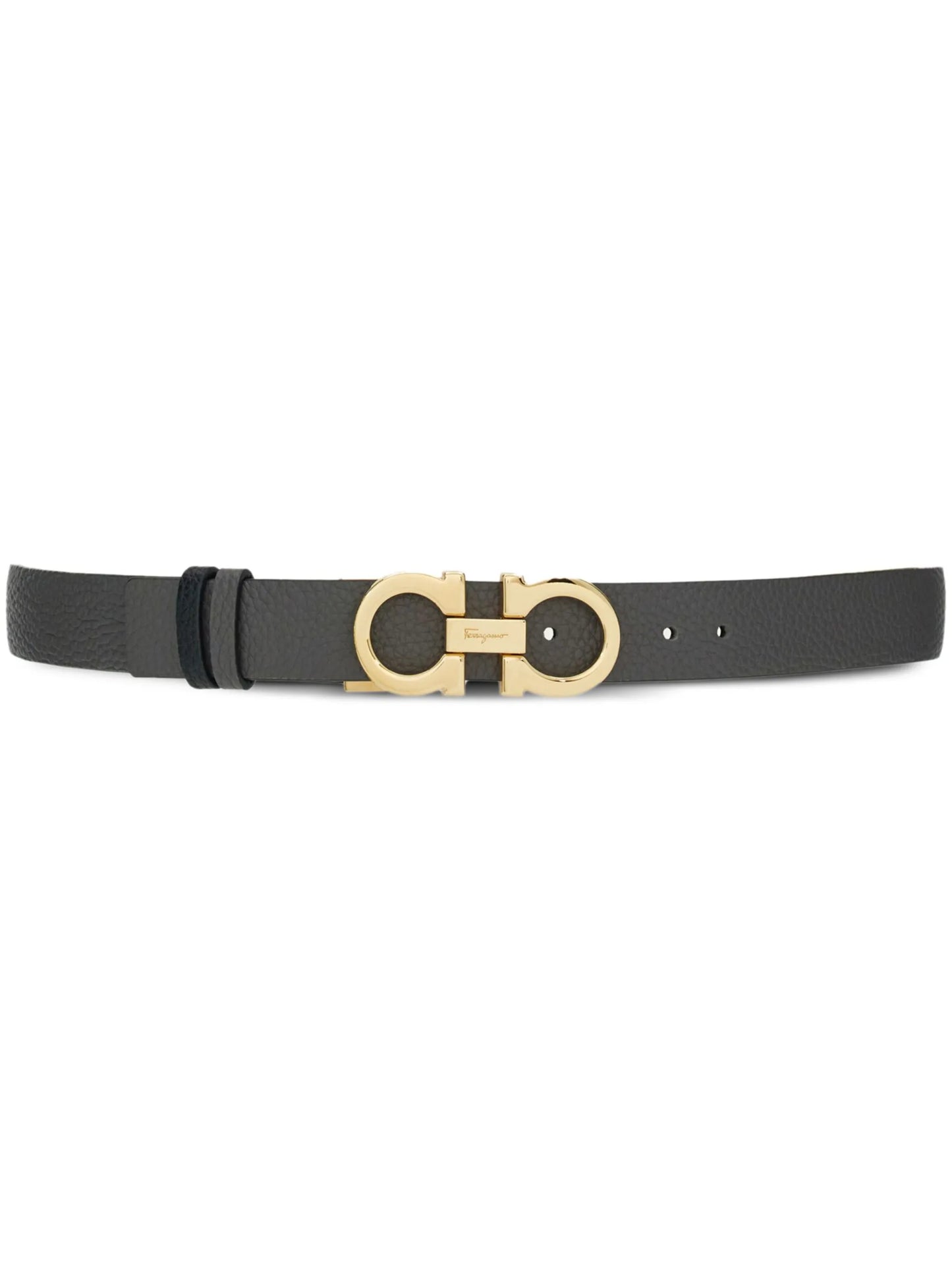 Gancini-buckle reversible leather belt