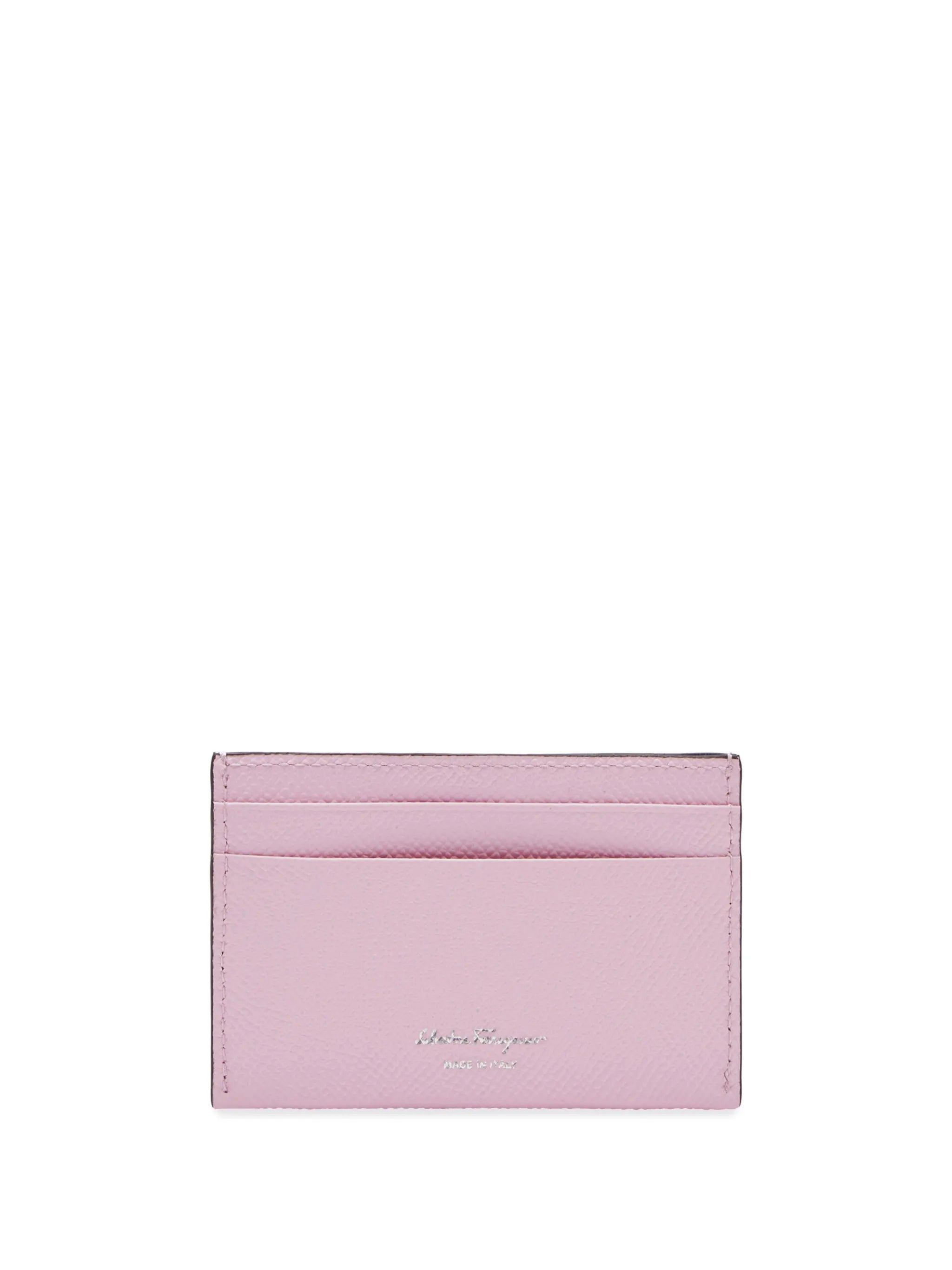 Gancini-plaque leather cardholder
