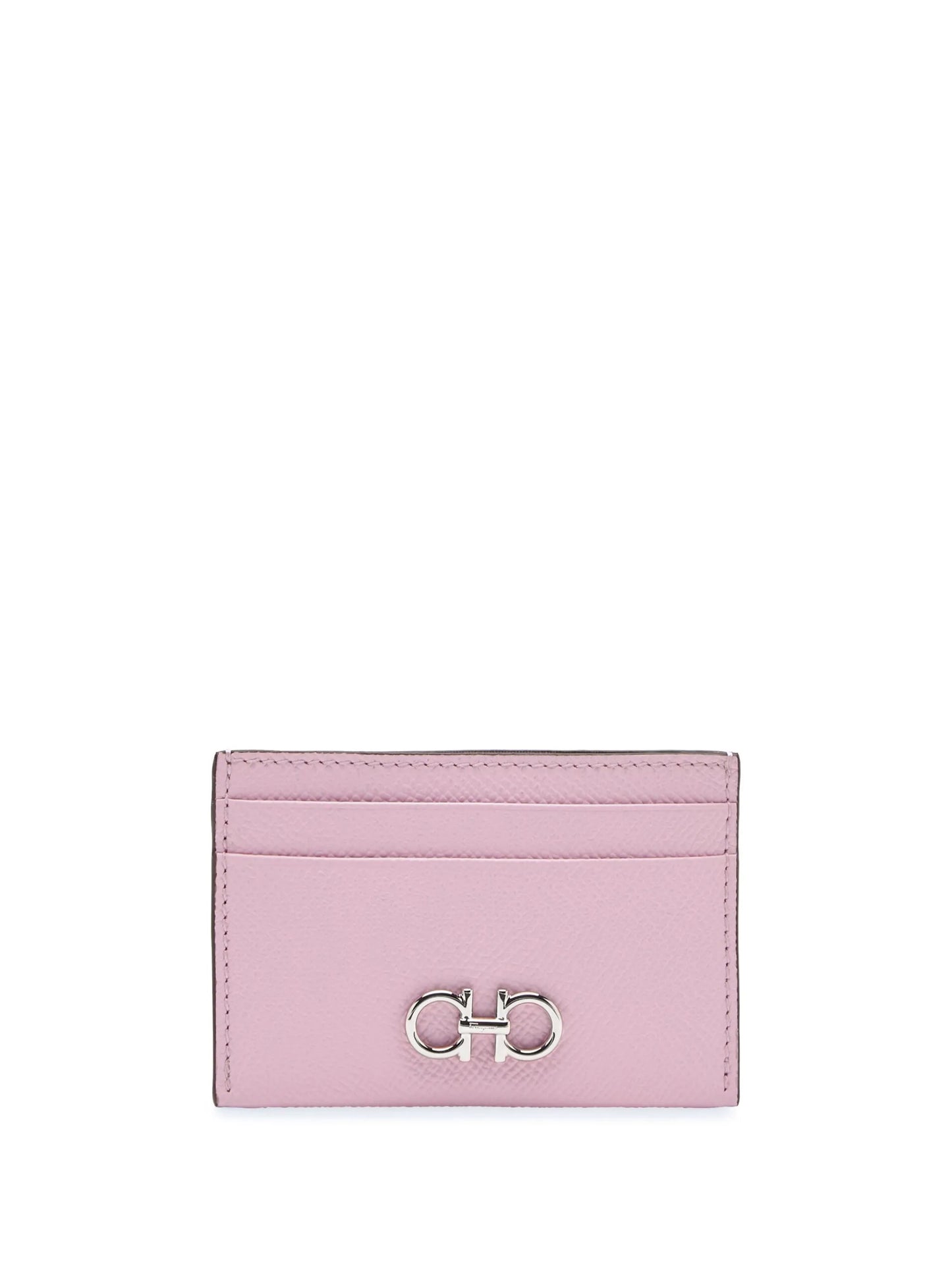 Gancini-plaque leather cardholder