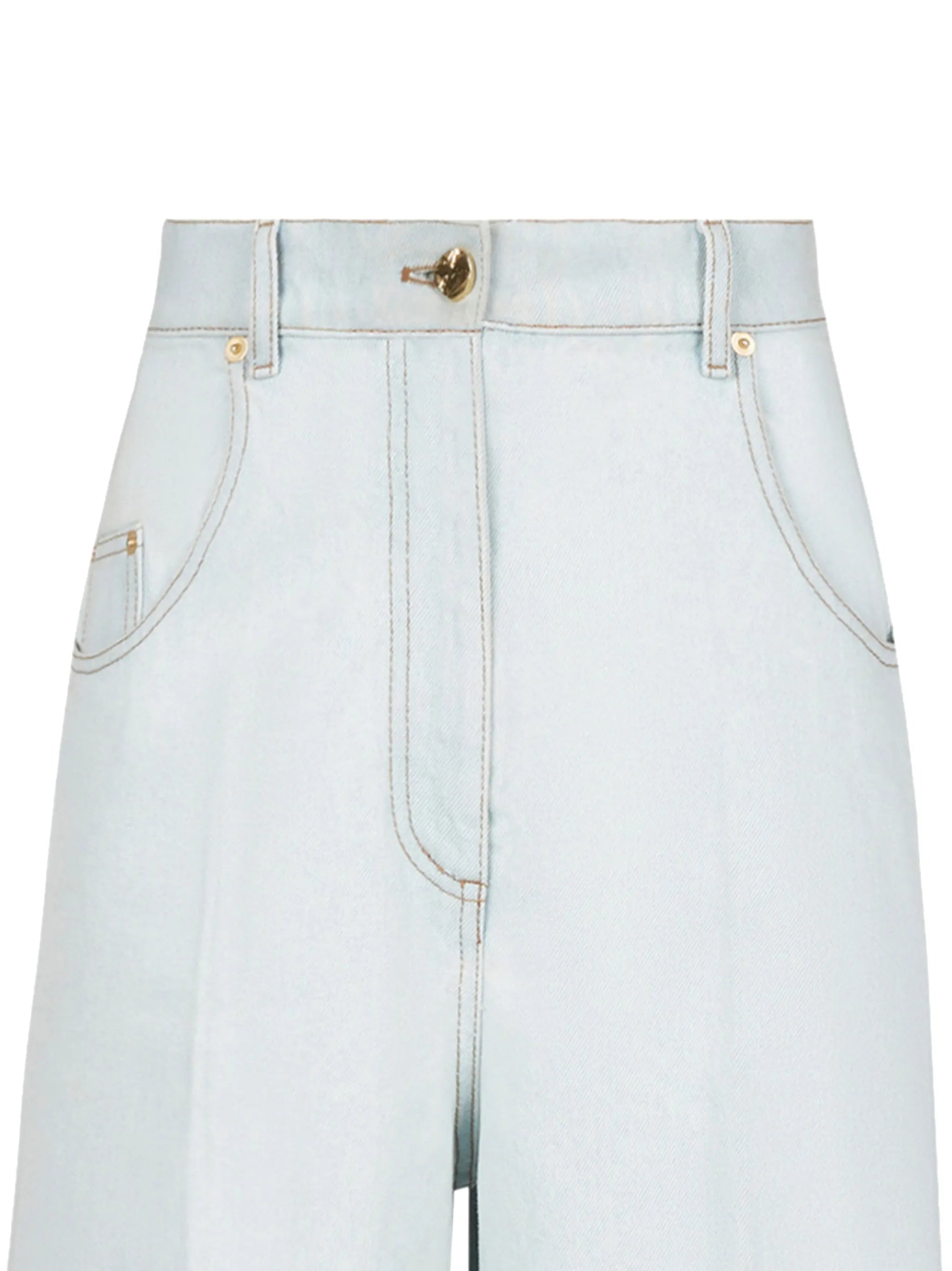 high-waisted flared jeans