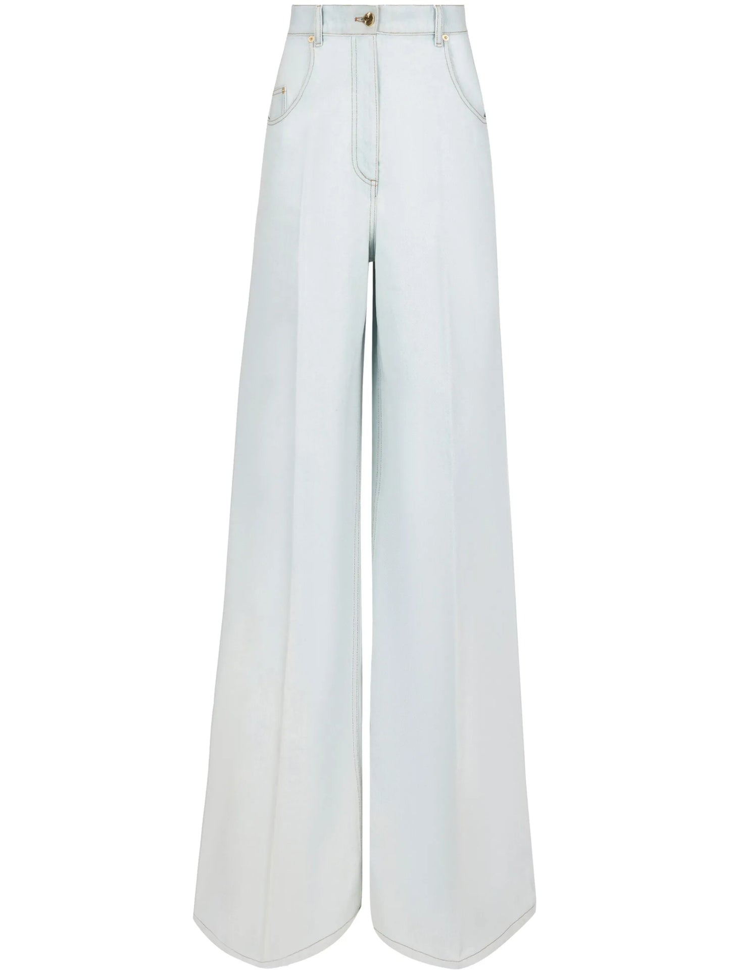 high-waisted flared jeans
