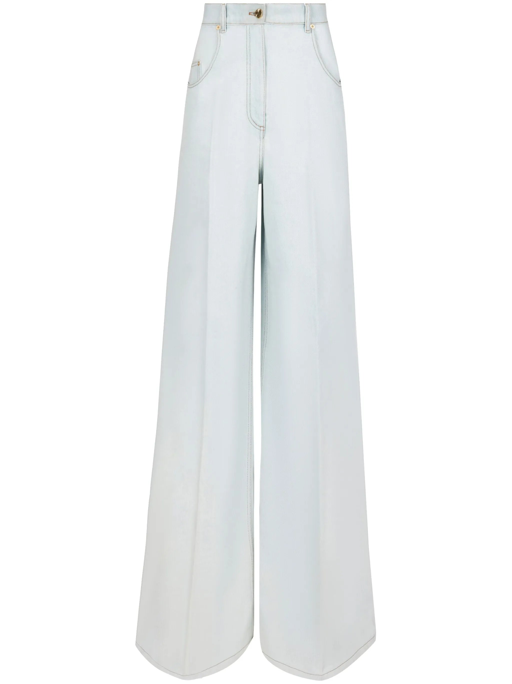 high-waisted flared jeans