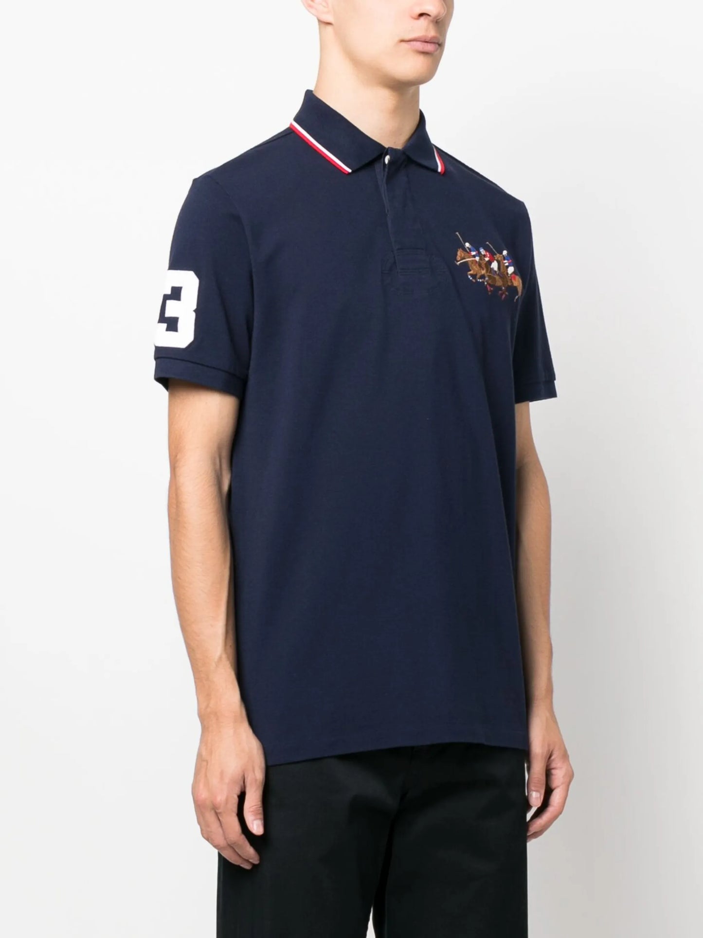 embroidered-pony cotton polo shirt