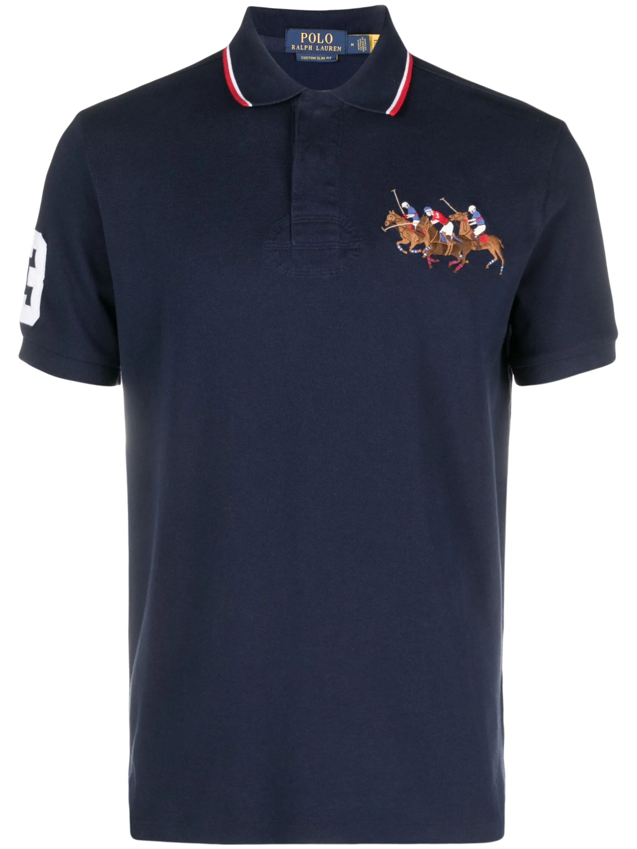 embroidered-pony cotton polo shirt