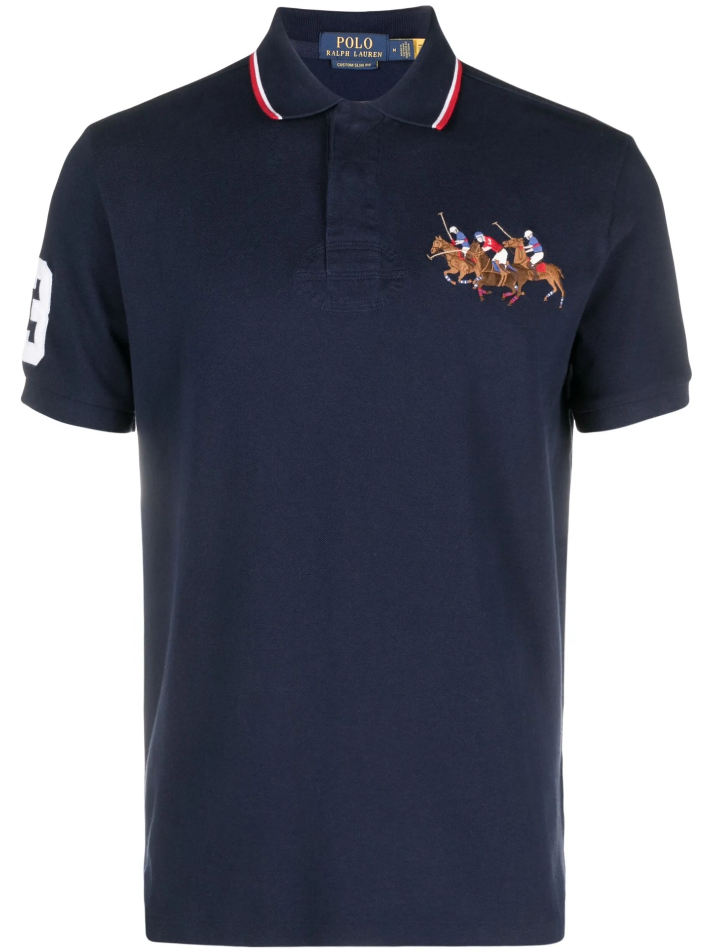 embroidered-pony cotton polo shirt
