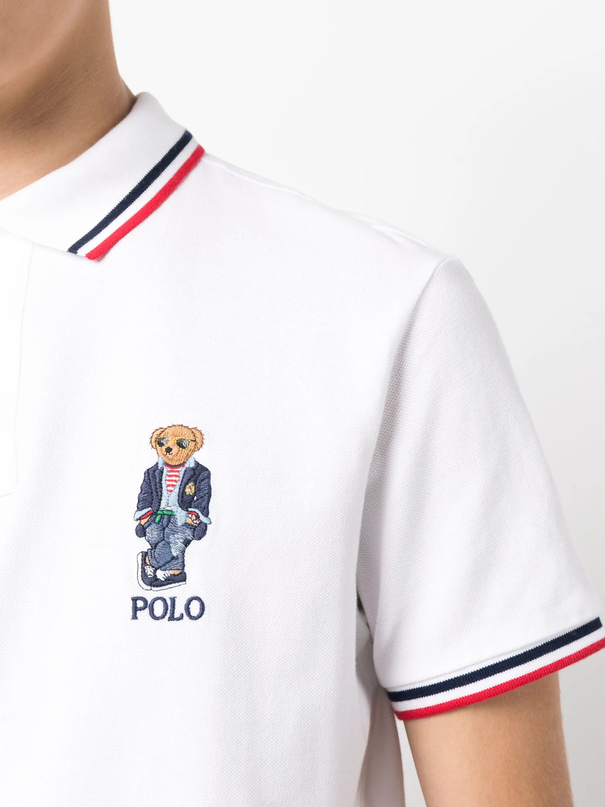 striped-trim polo shirt