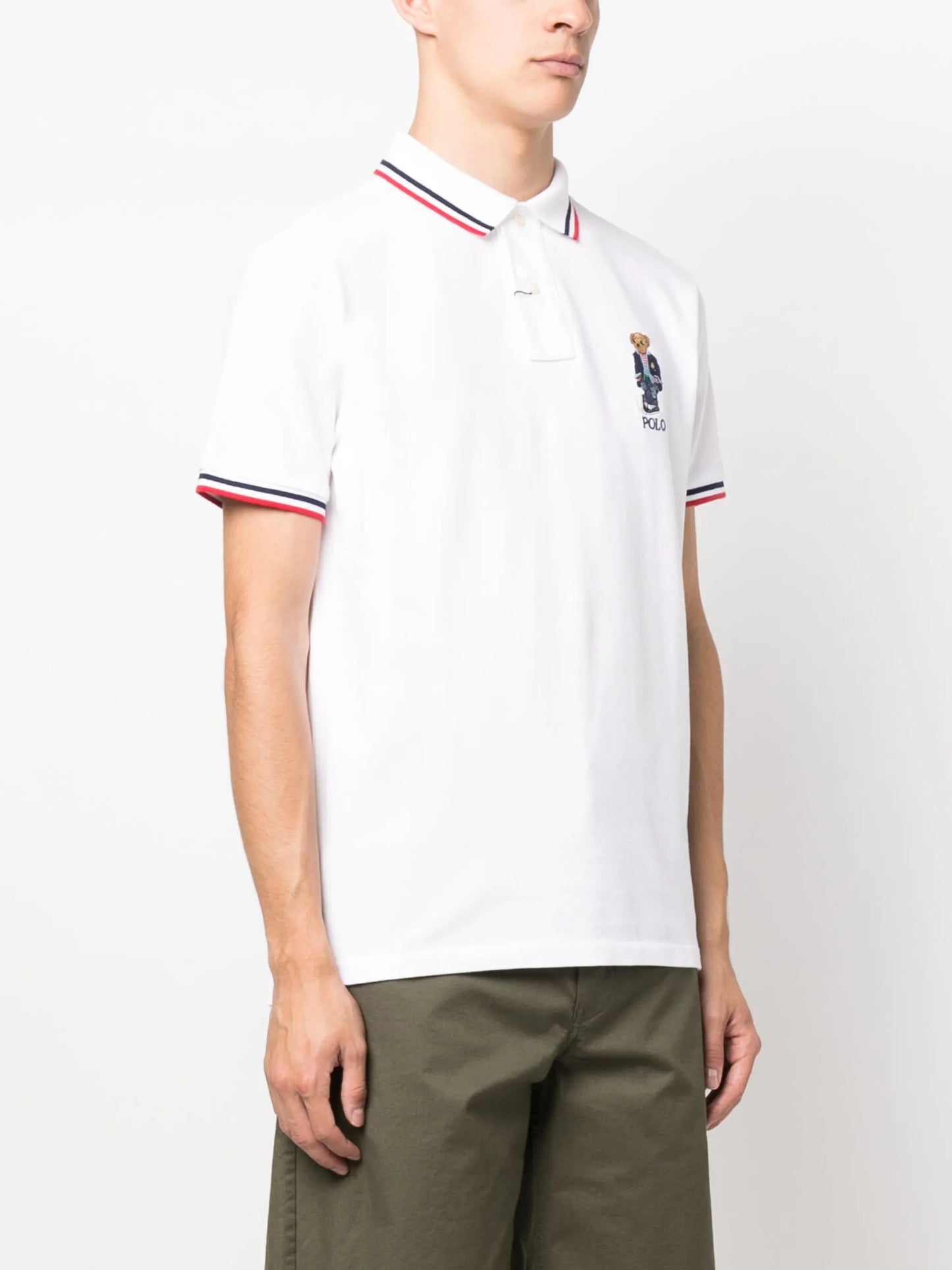 striped-trim polo shirt