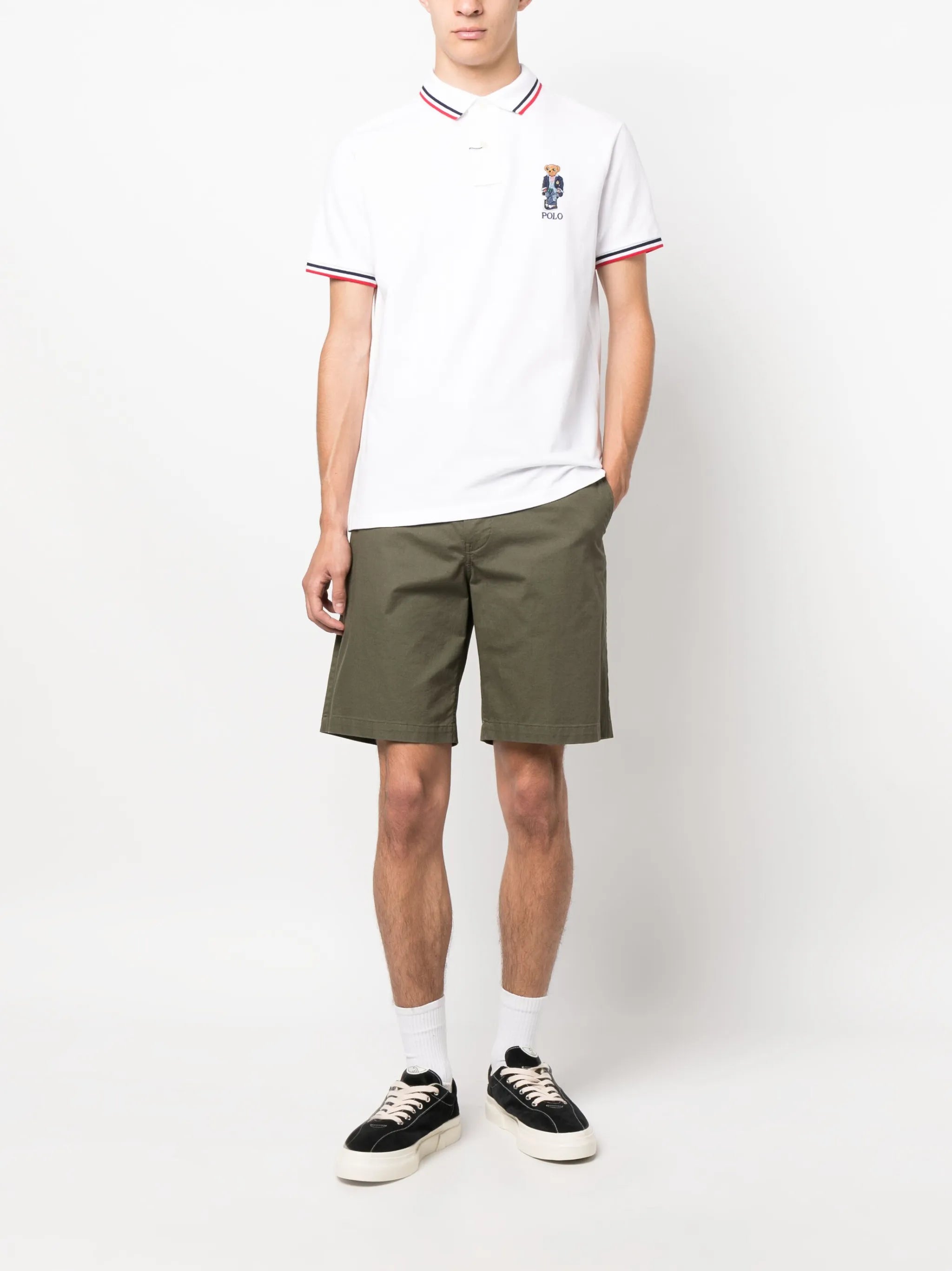 striped-trim polo shirt