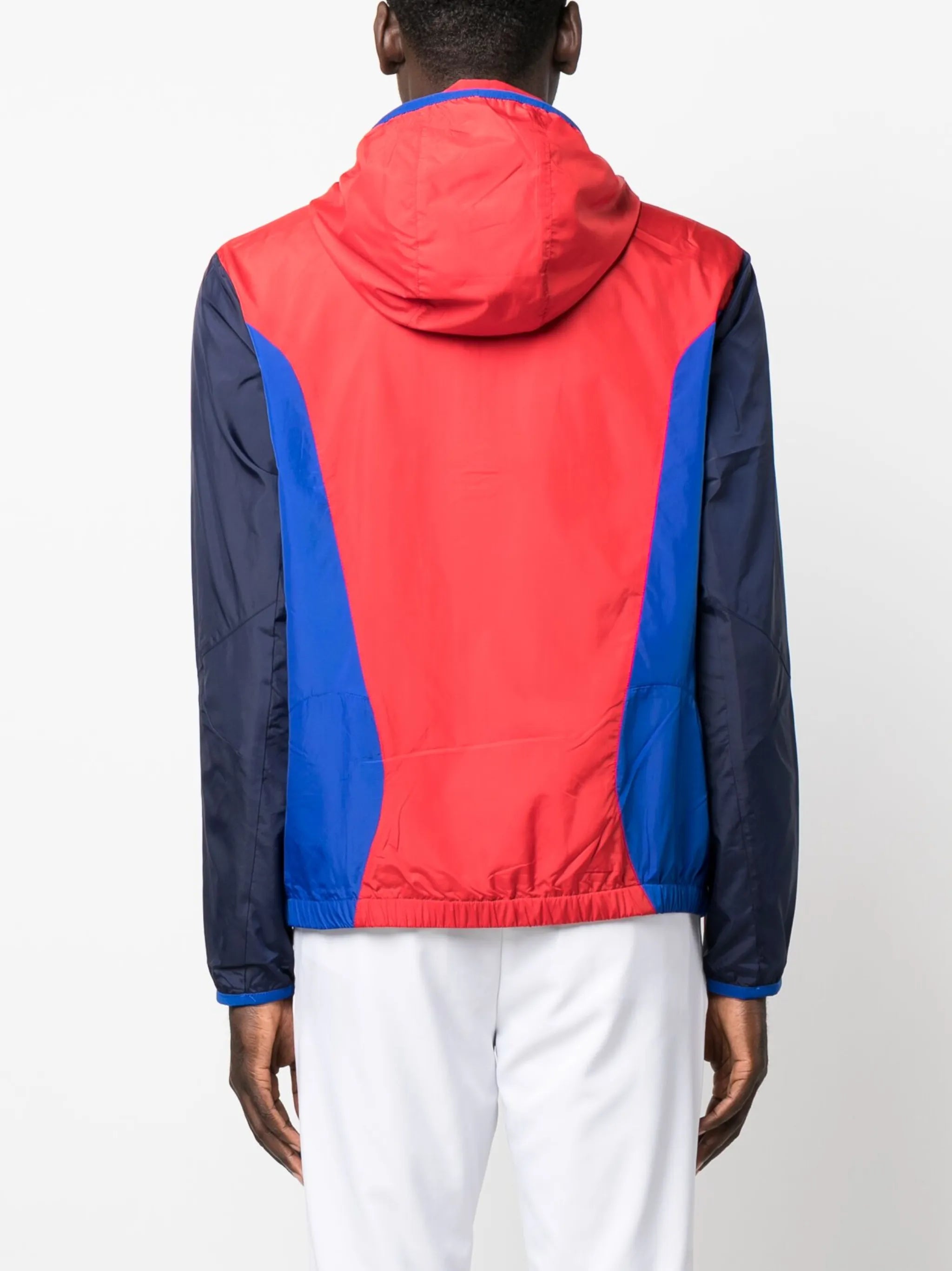 colour-block hooded windbreaker jacket