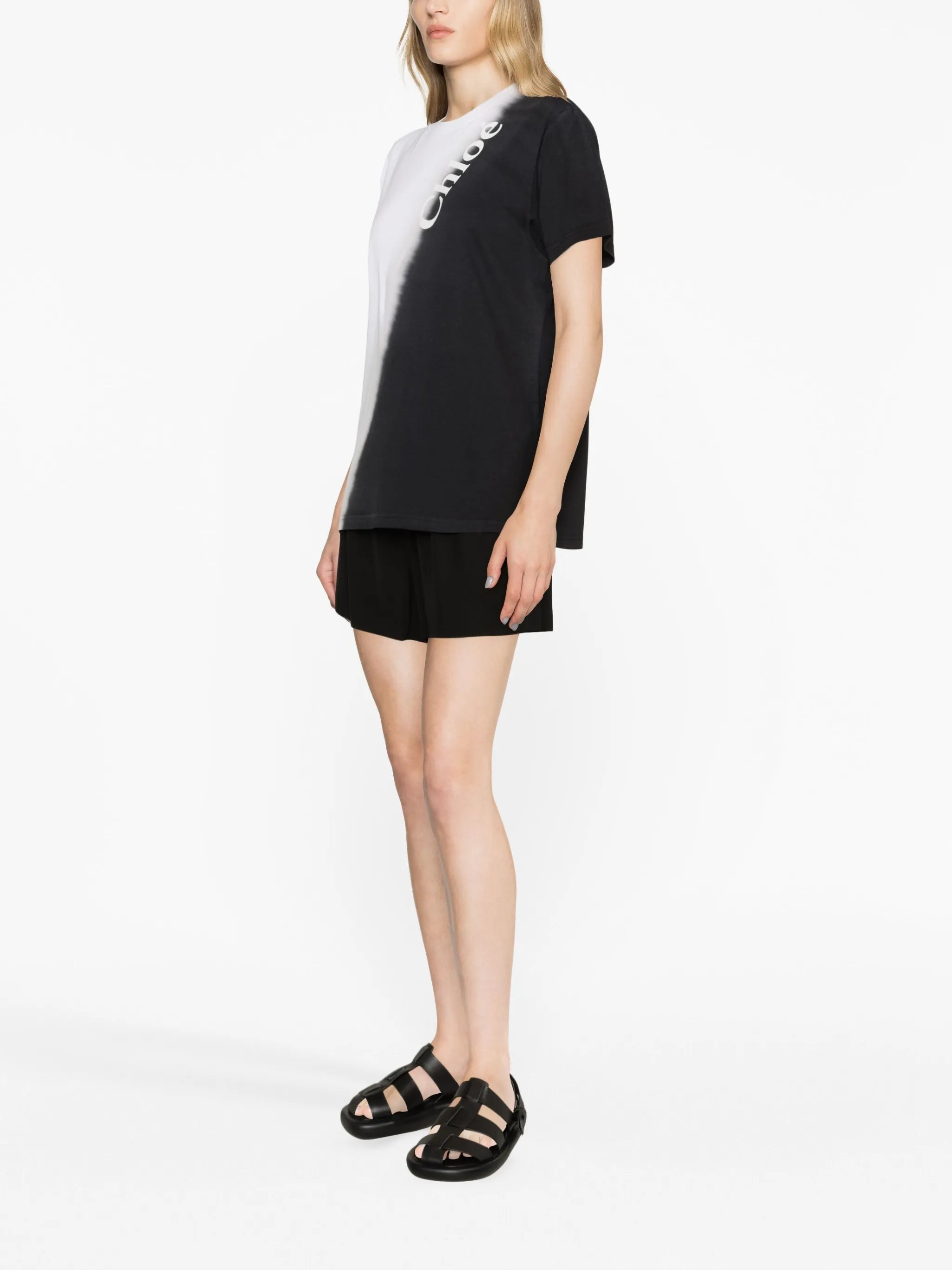 two-tone logo-print T-shirt