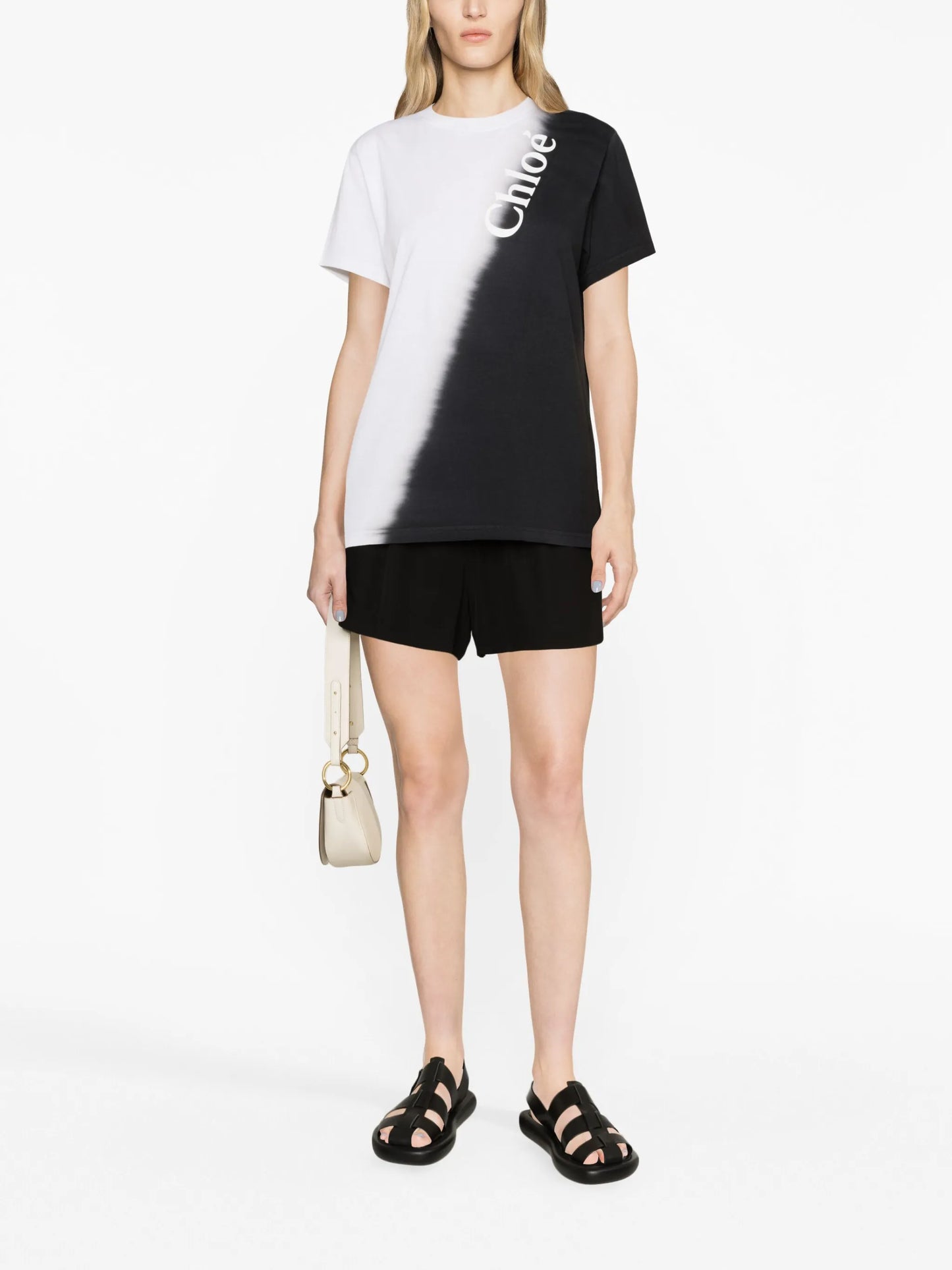 two-tone logo-print T-shirt