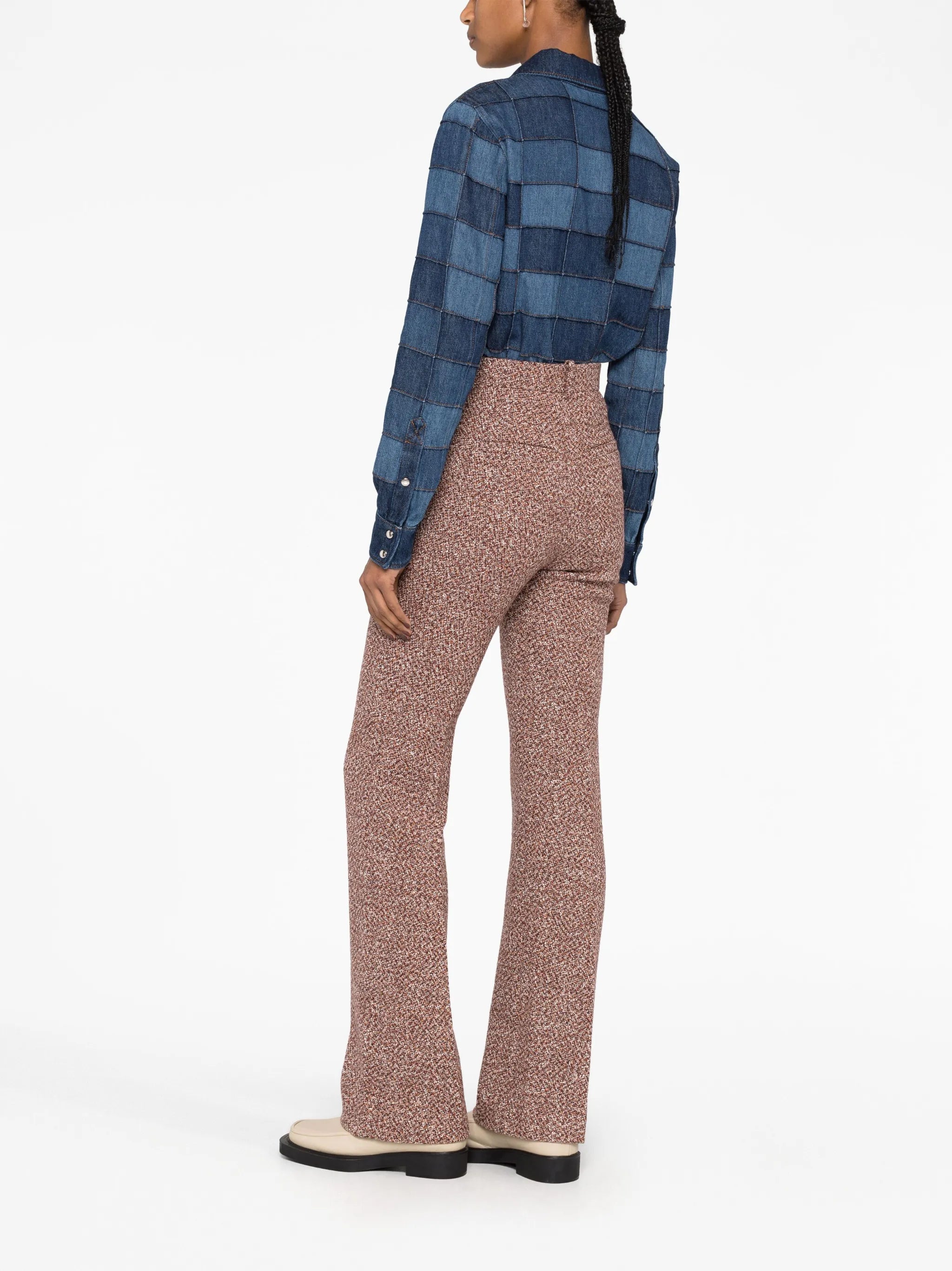 bouclé flared trousers