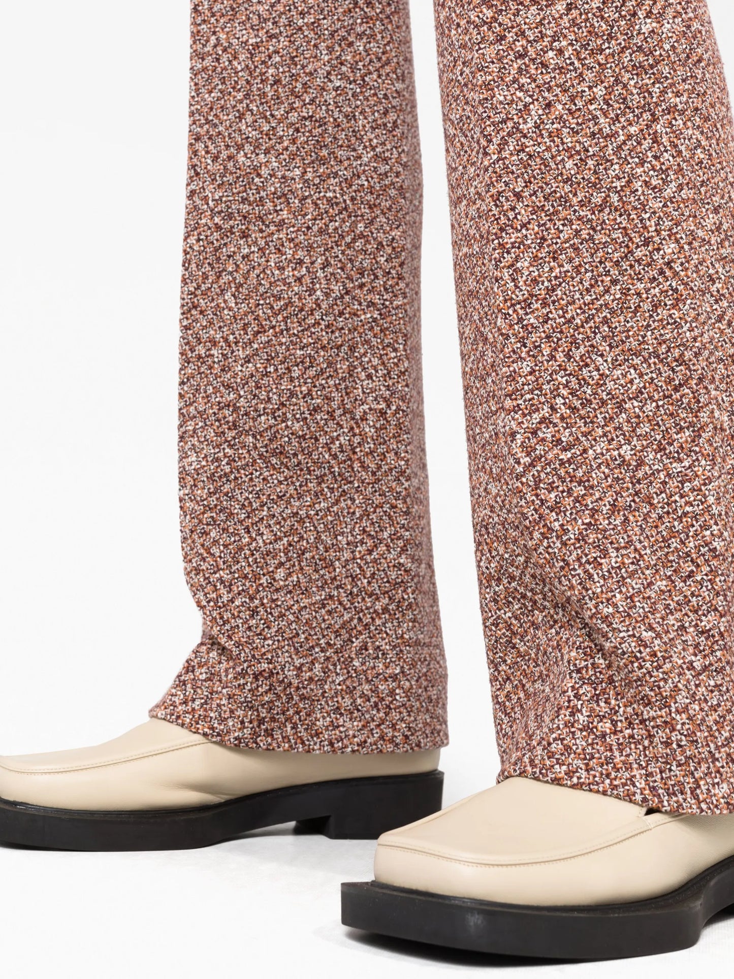 bouclé flared trousers