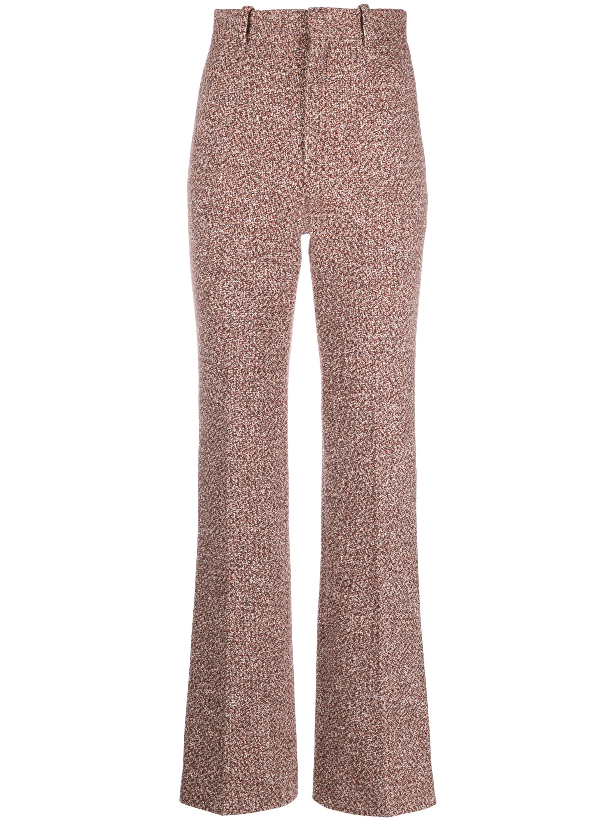 bouclé flared trousers