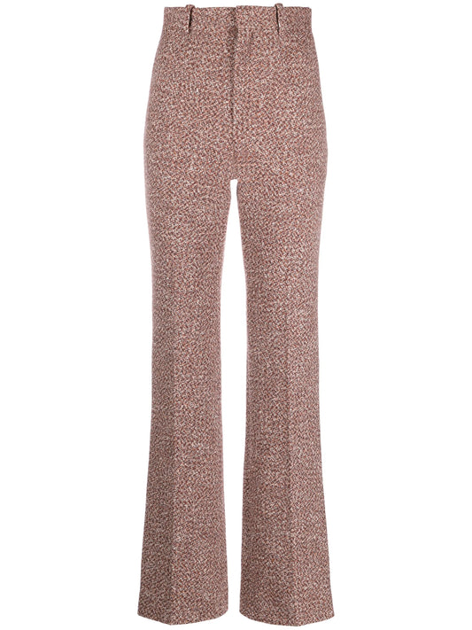 bouclé flared trousers