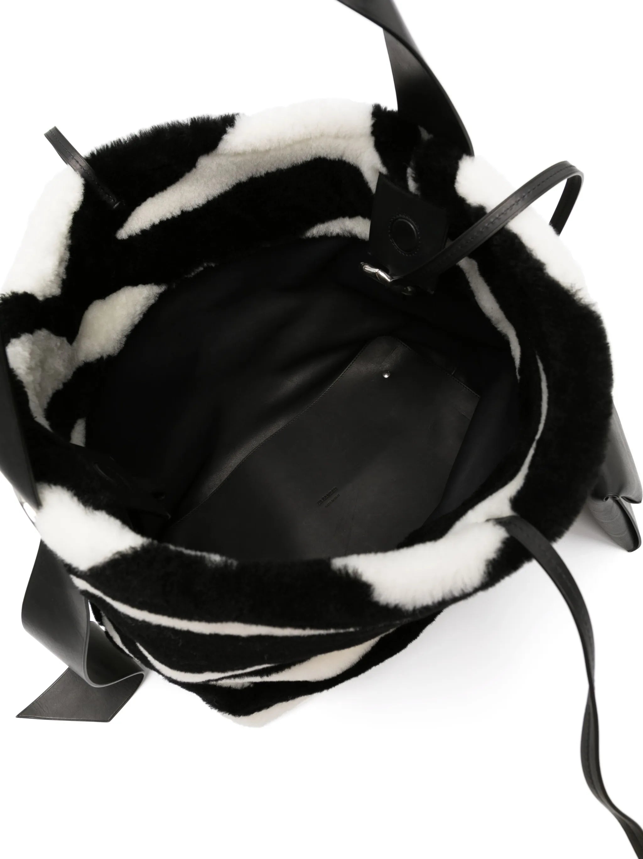 zebra-print leather tote bag