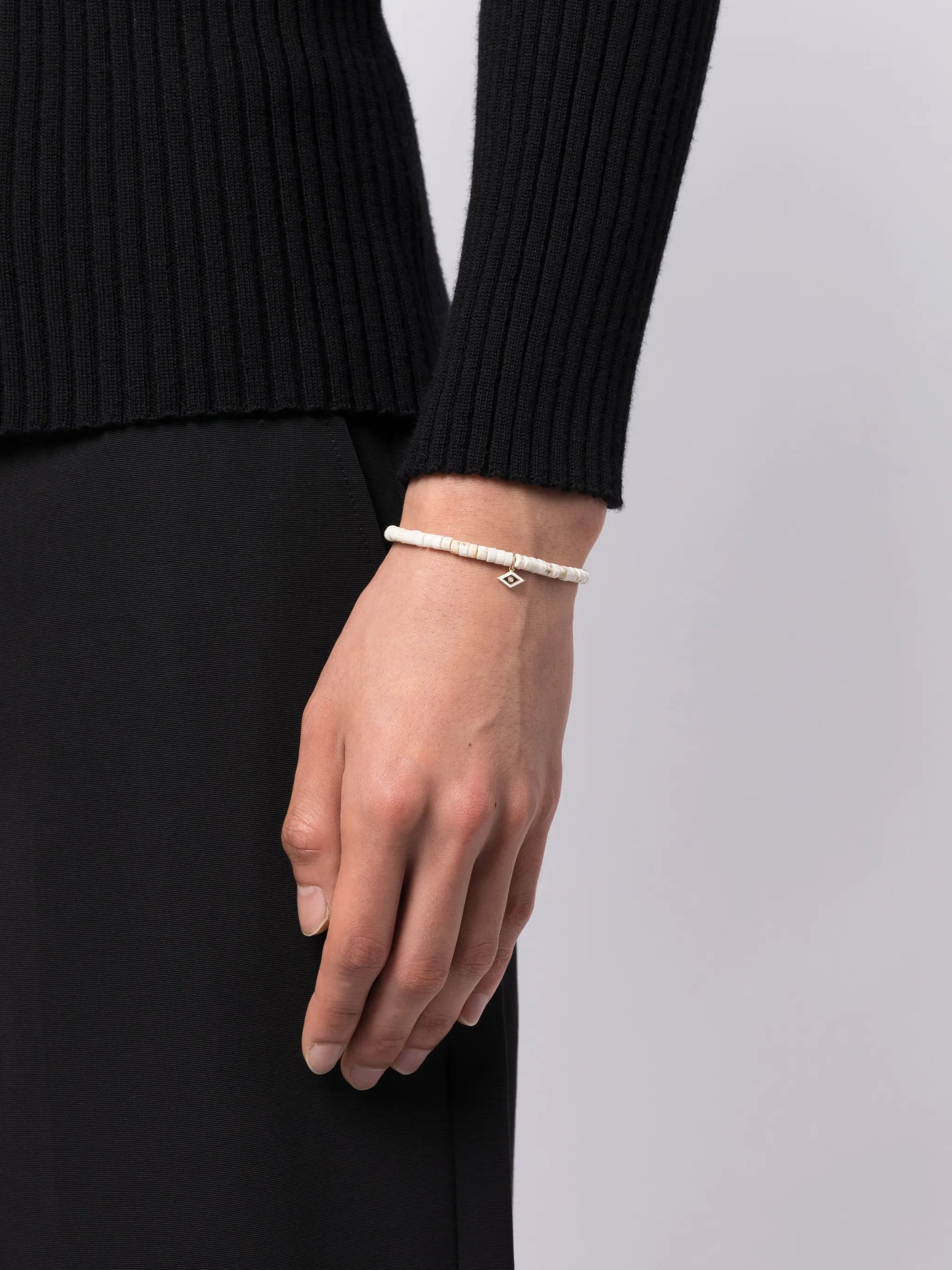 14kt yellow-gold Evil Eye beaded bracelet