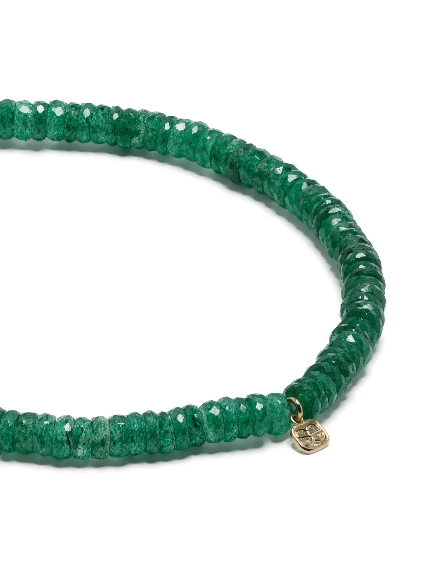 14kt yellow gold aventurine beaded bracelet
