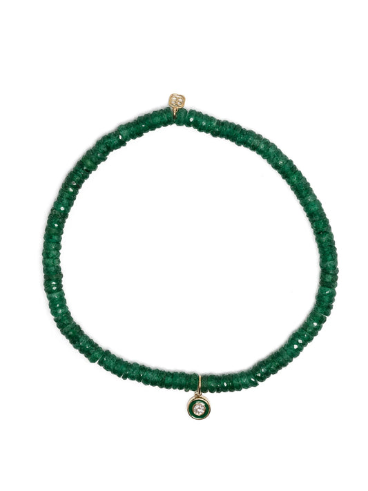 14kt yellow gold aventurine beaded bracelet