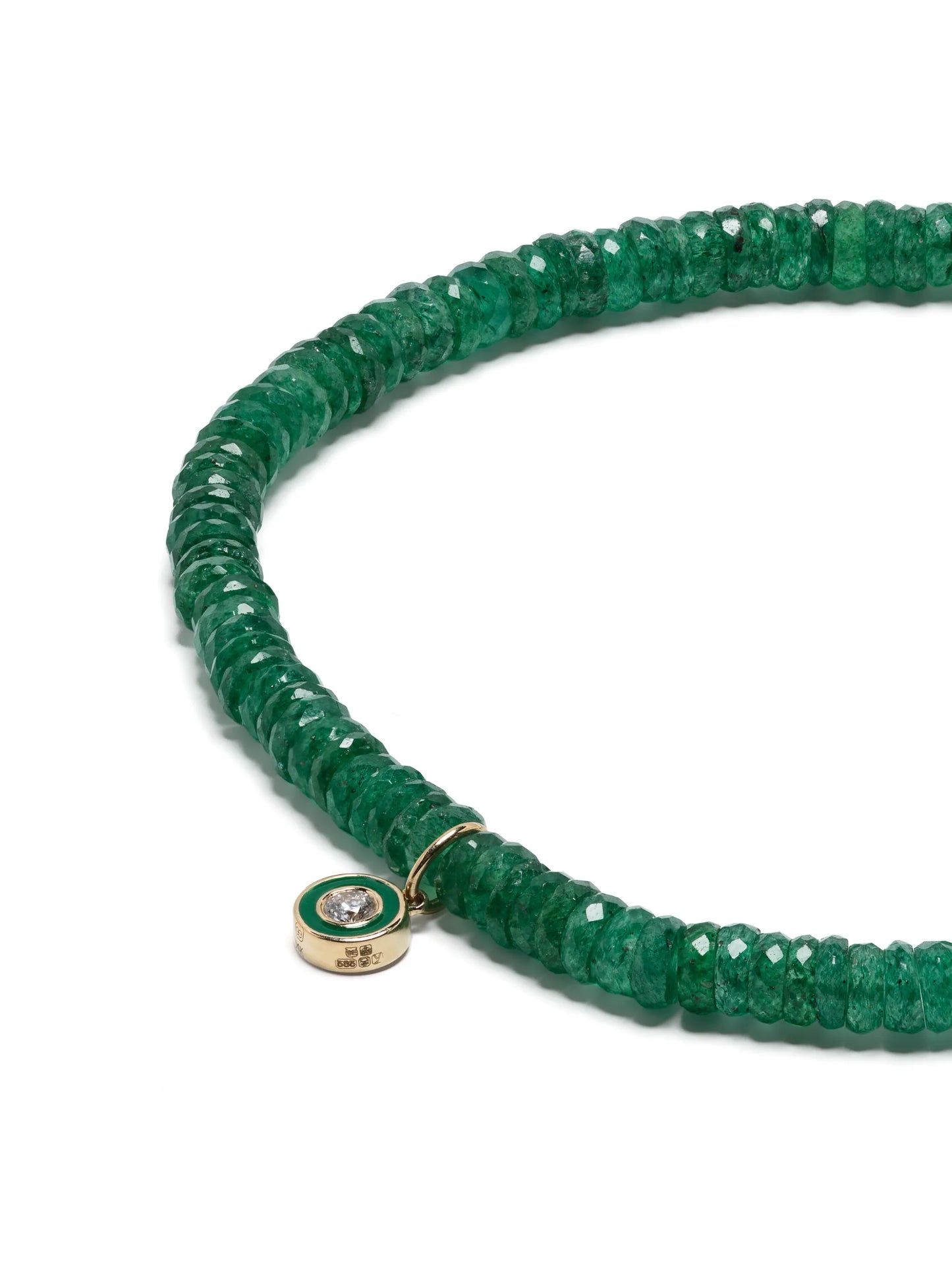 14kt yellow gold aventurine beaded bracelet