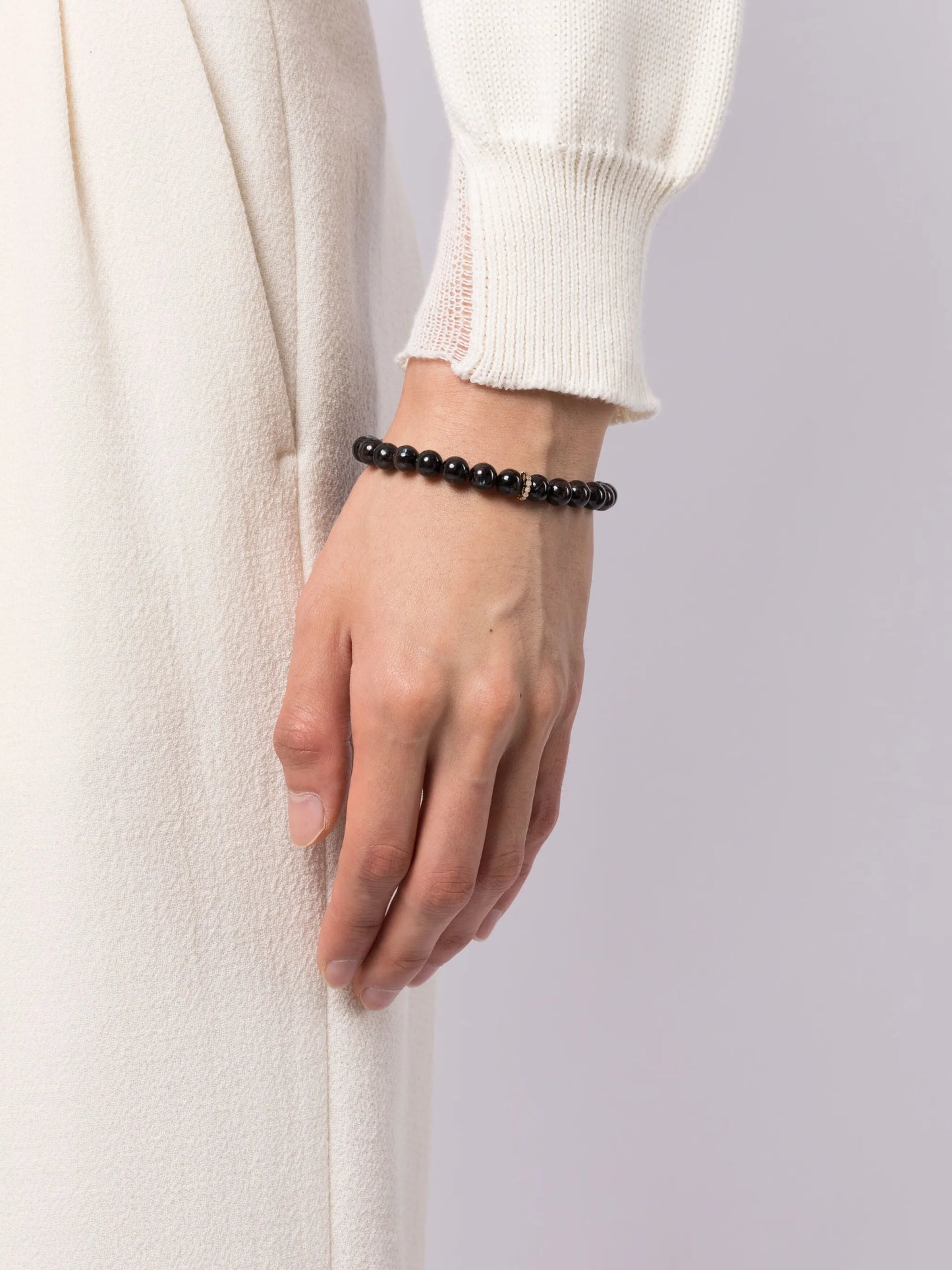 14kt yellow gold hypersthene bead bracelet