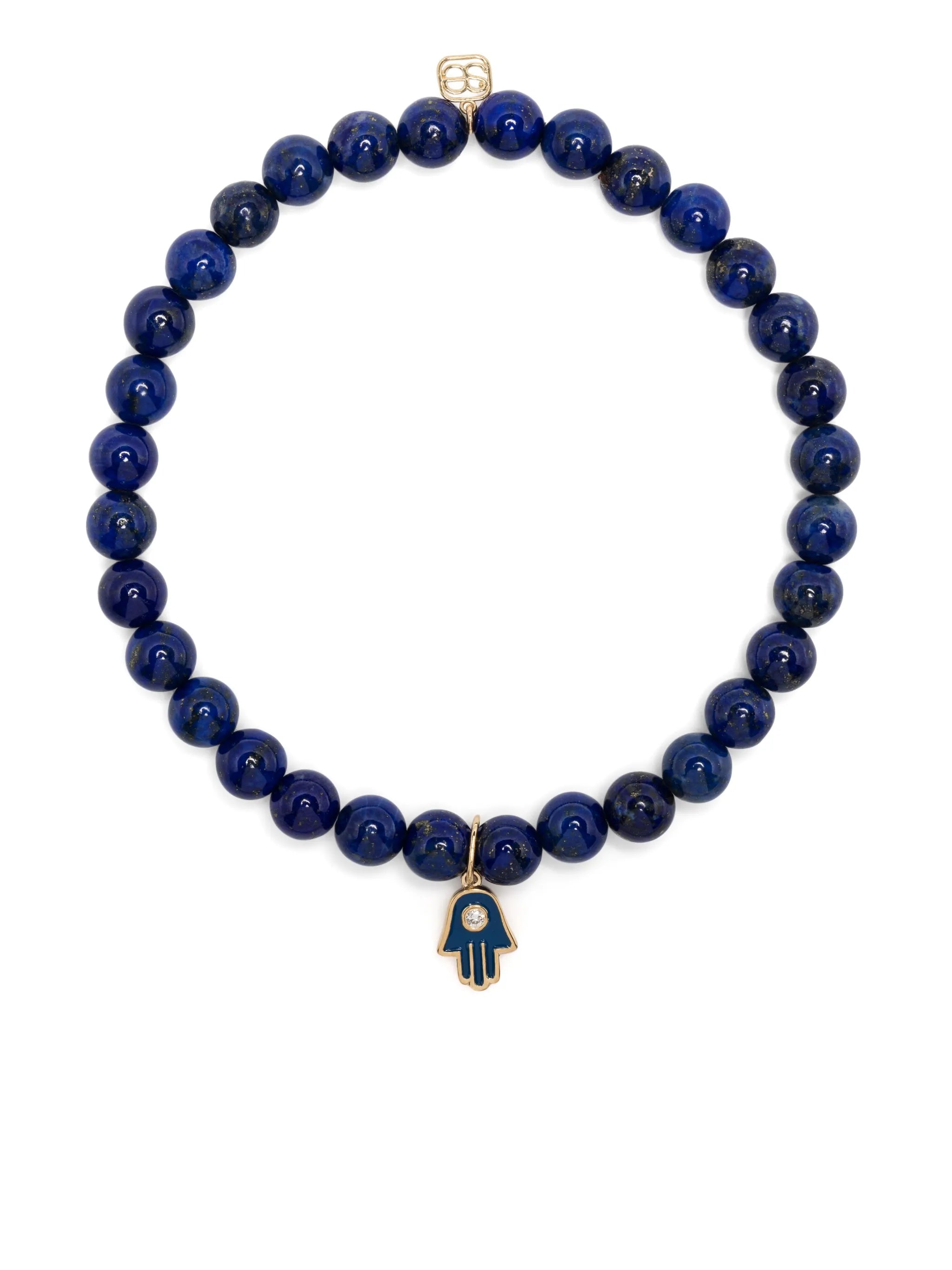 14kt yellow gold Hamsa beaded bracelet