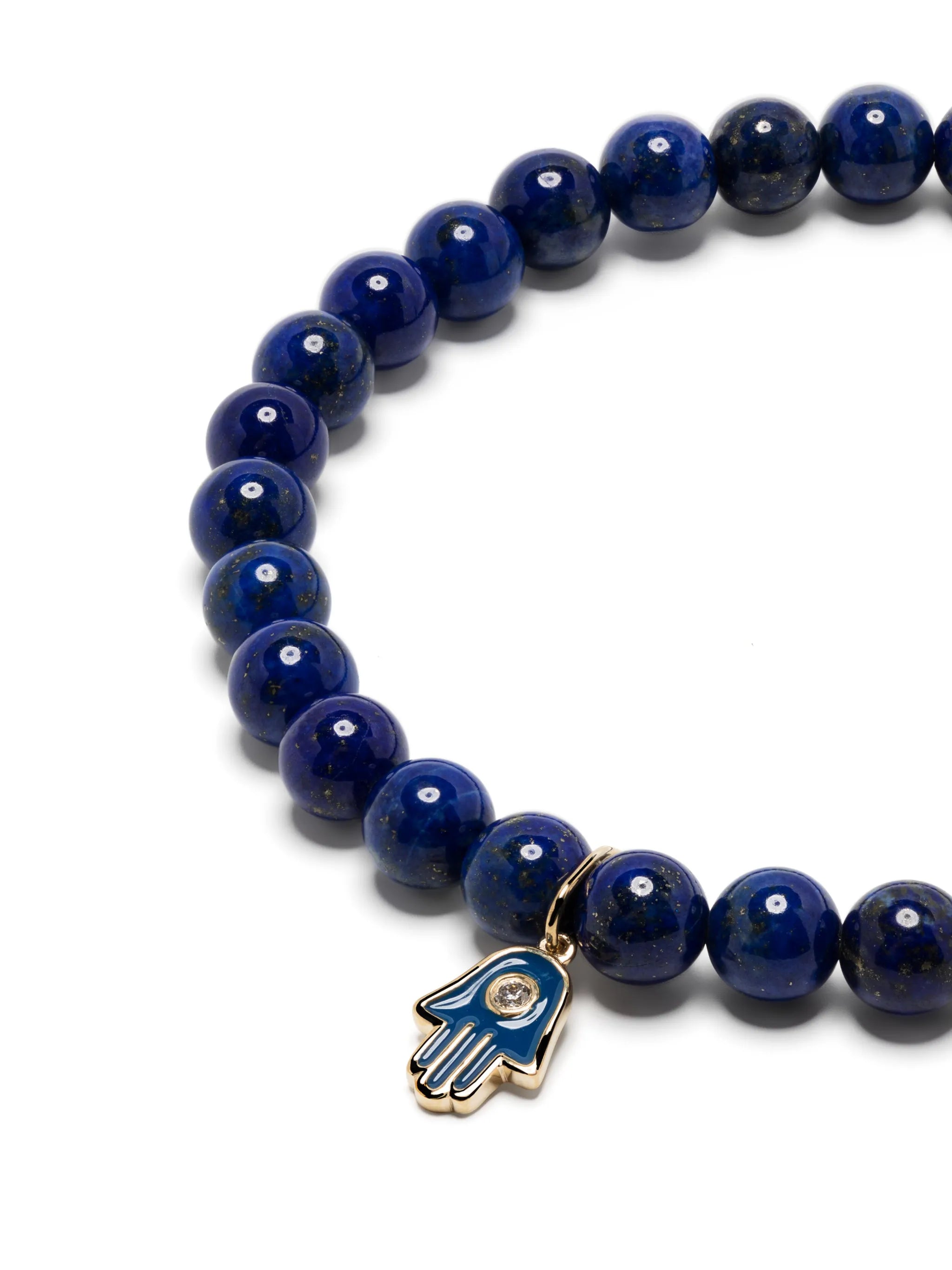 14kt yellow gold Hamsa beaded bracelet