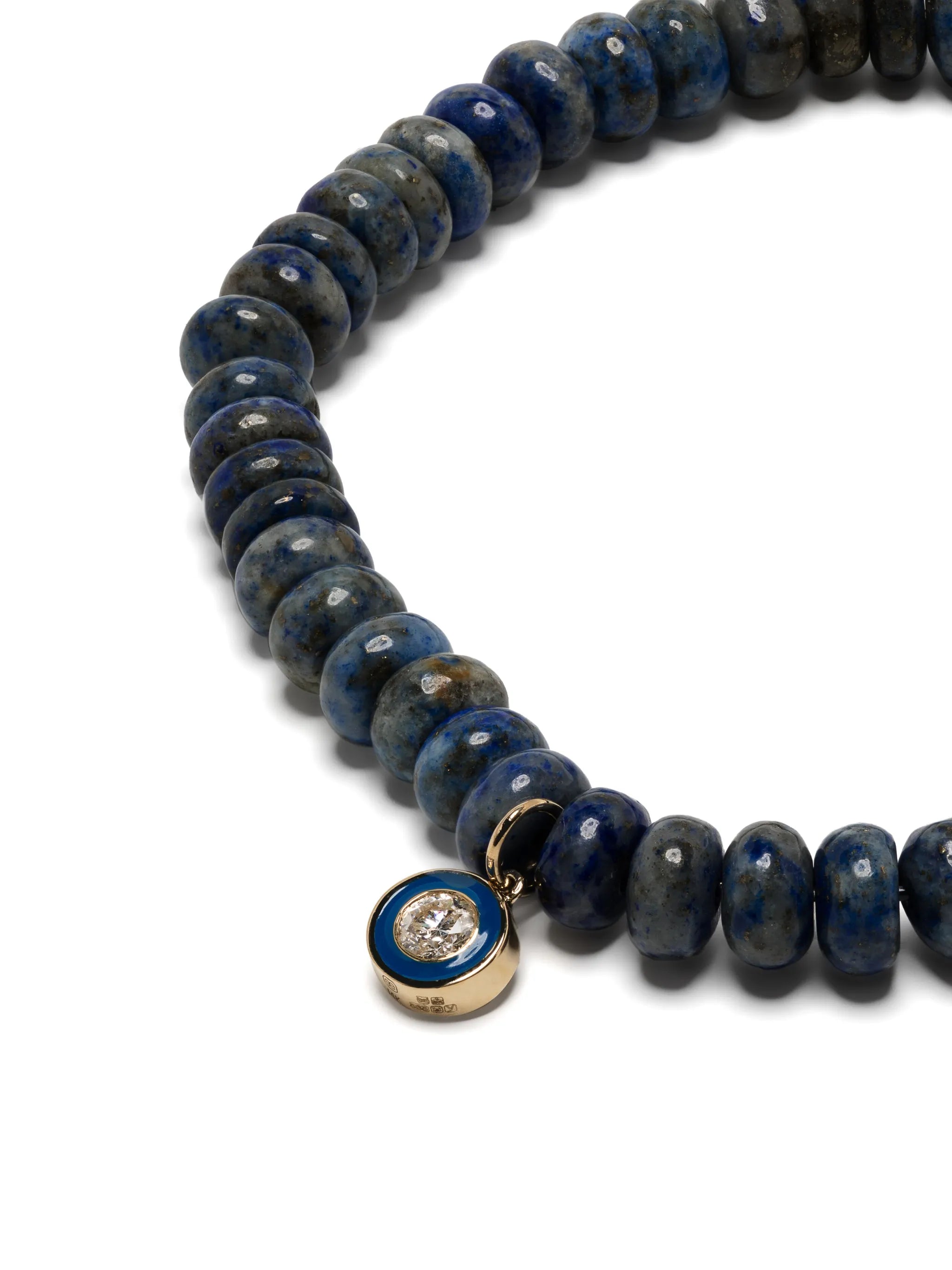 14kt yellow gold lapis lazuli beaded bracelet