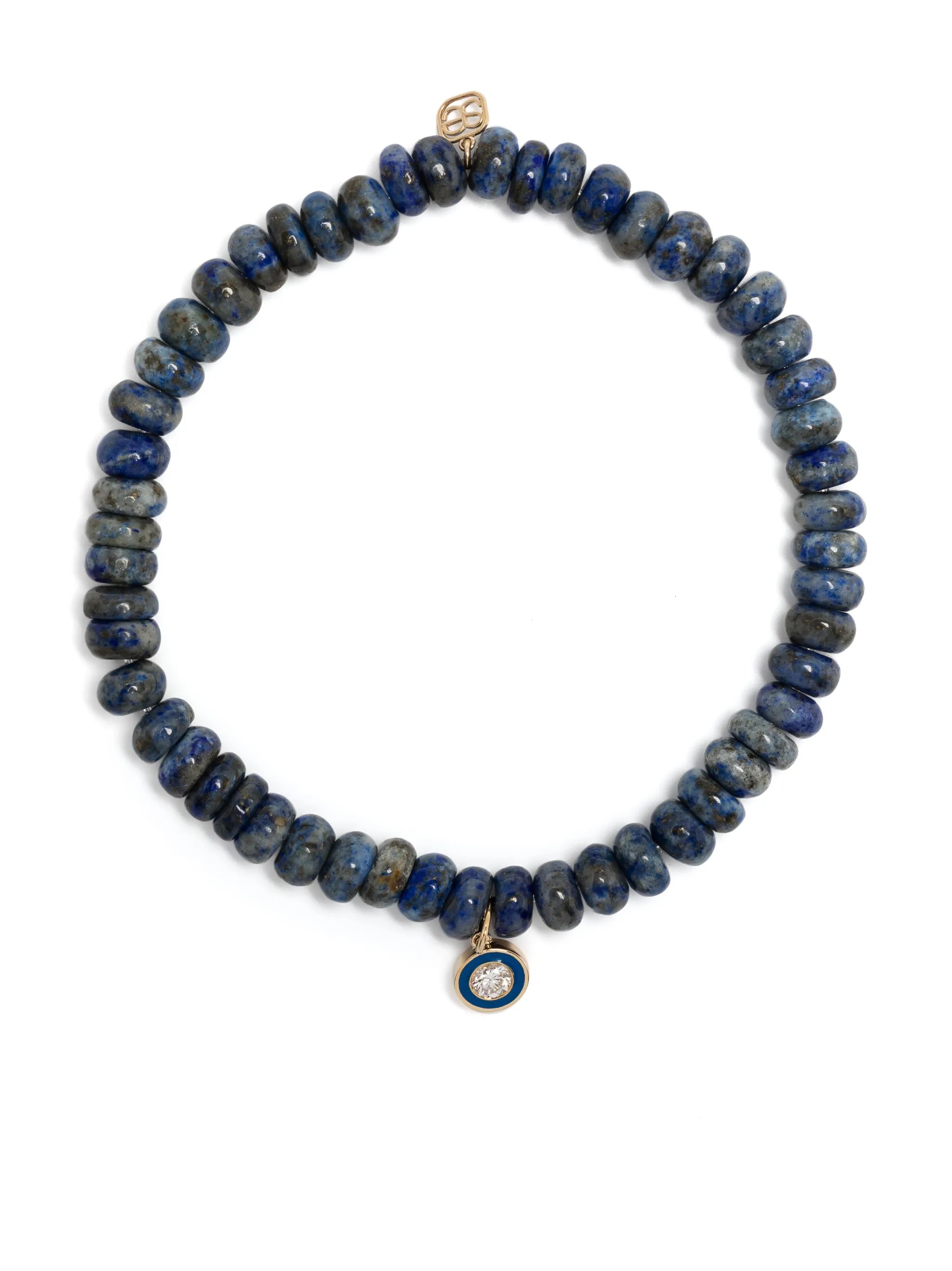 14kt yellow gold lapis lazuli beaded bracelet