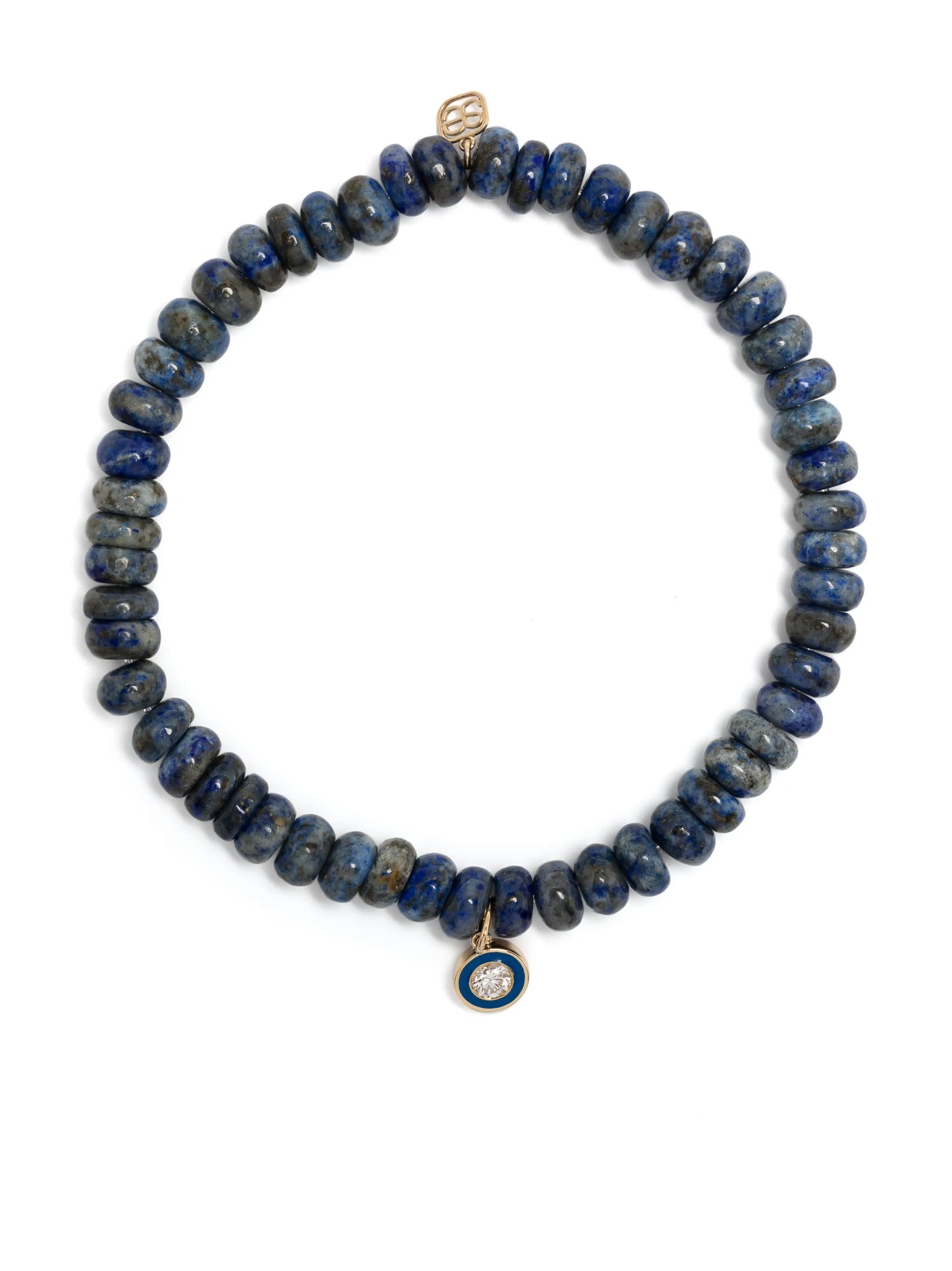 14kt yellow gold lapis lazuli beaded bracelet