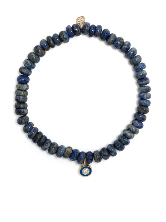 14kt yellow gold lapis lazuli beaded bracelet