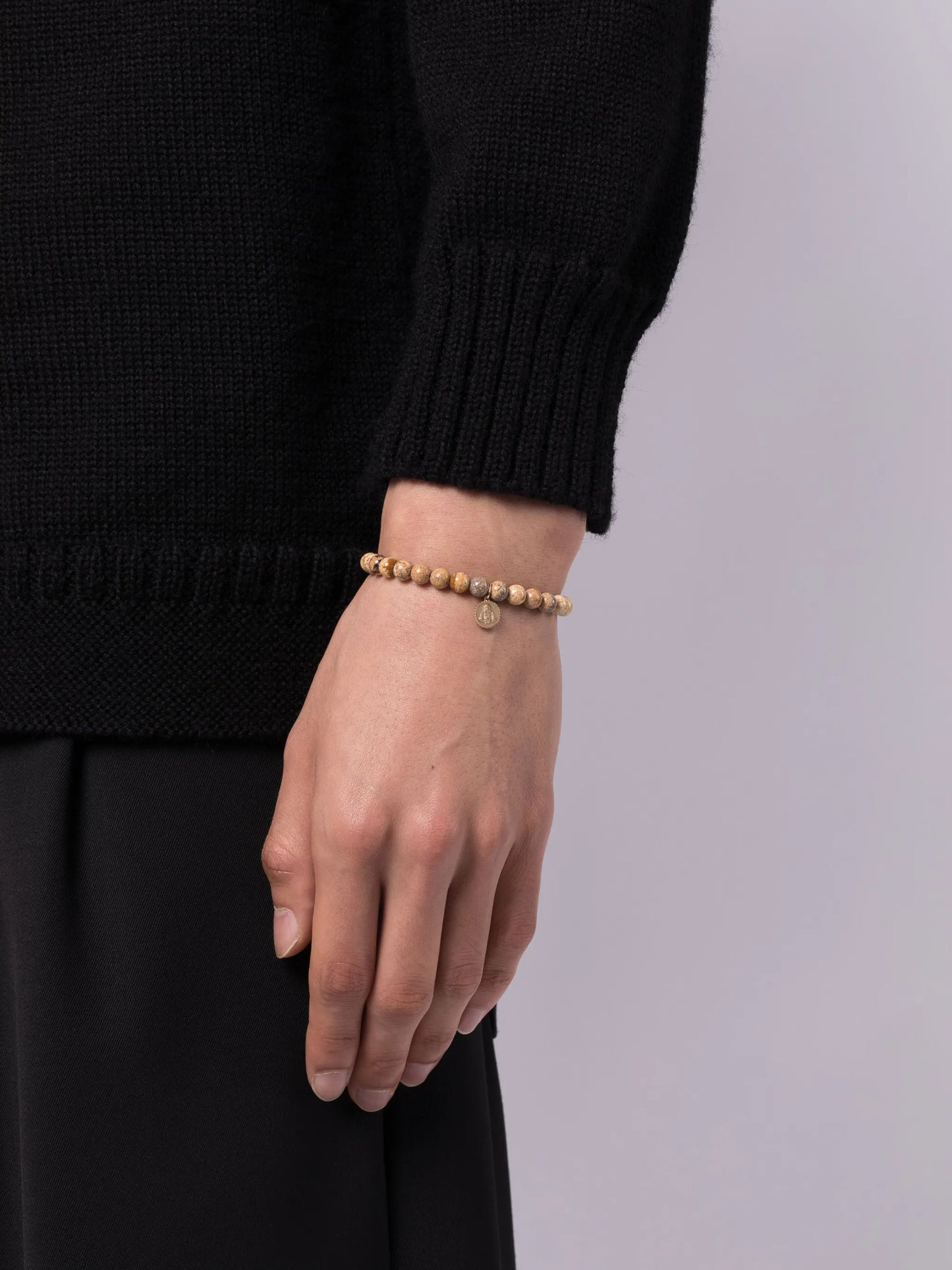 14kt yellow gold Buddha beaded bracelet