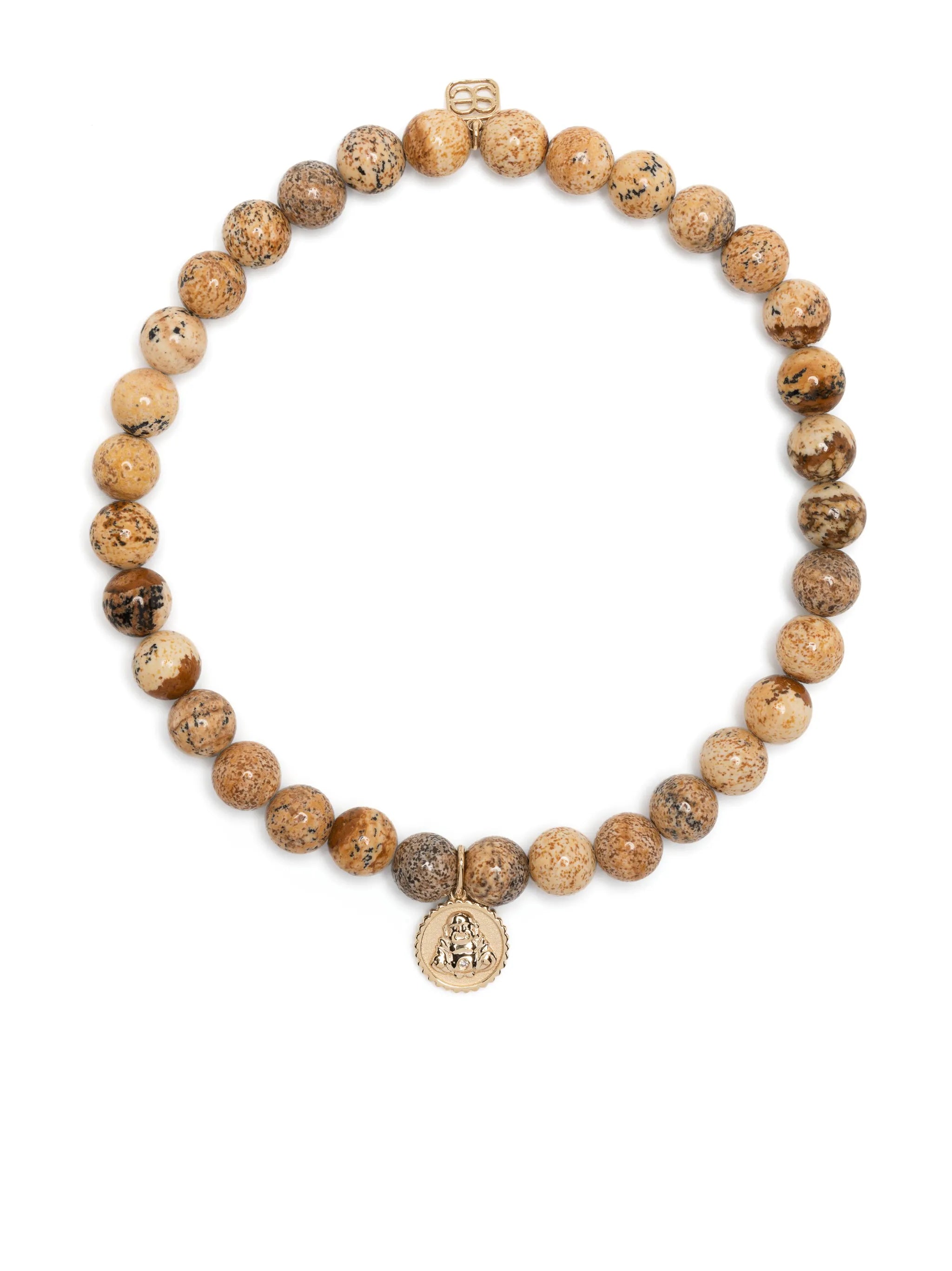 14kt yellow gold Buddha beaded bracelet