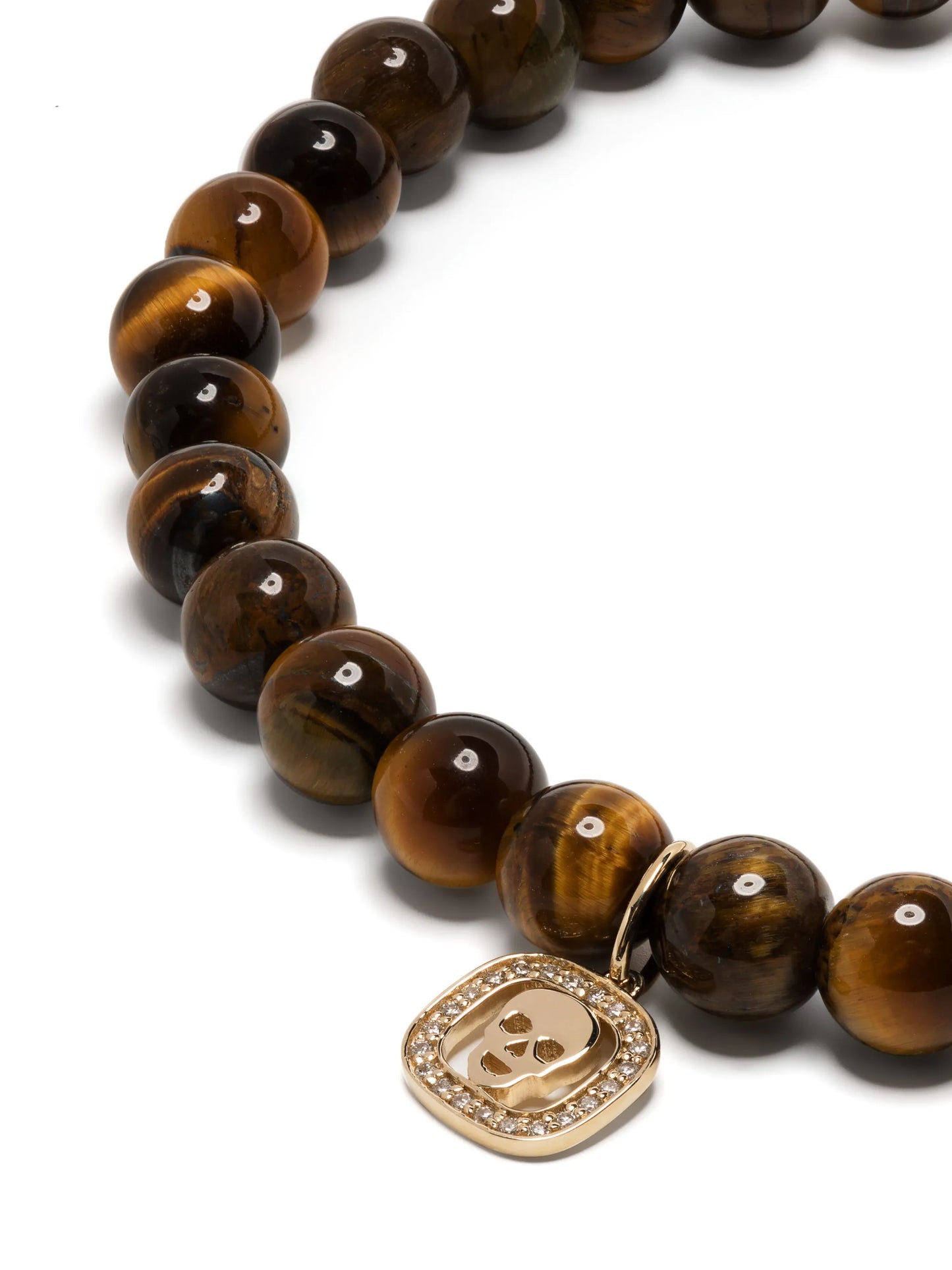 14kt yellow gold tiger eye charm bracelet