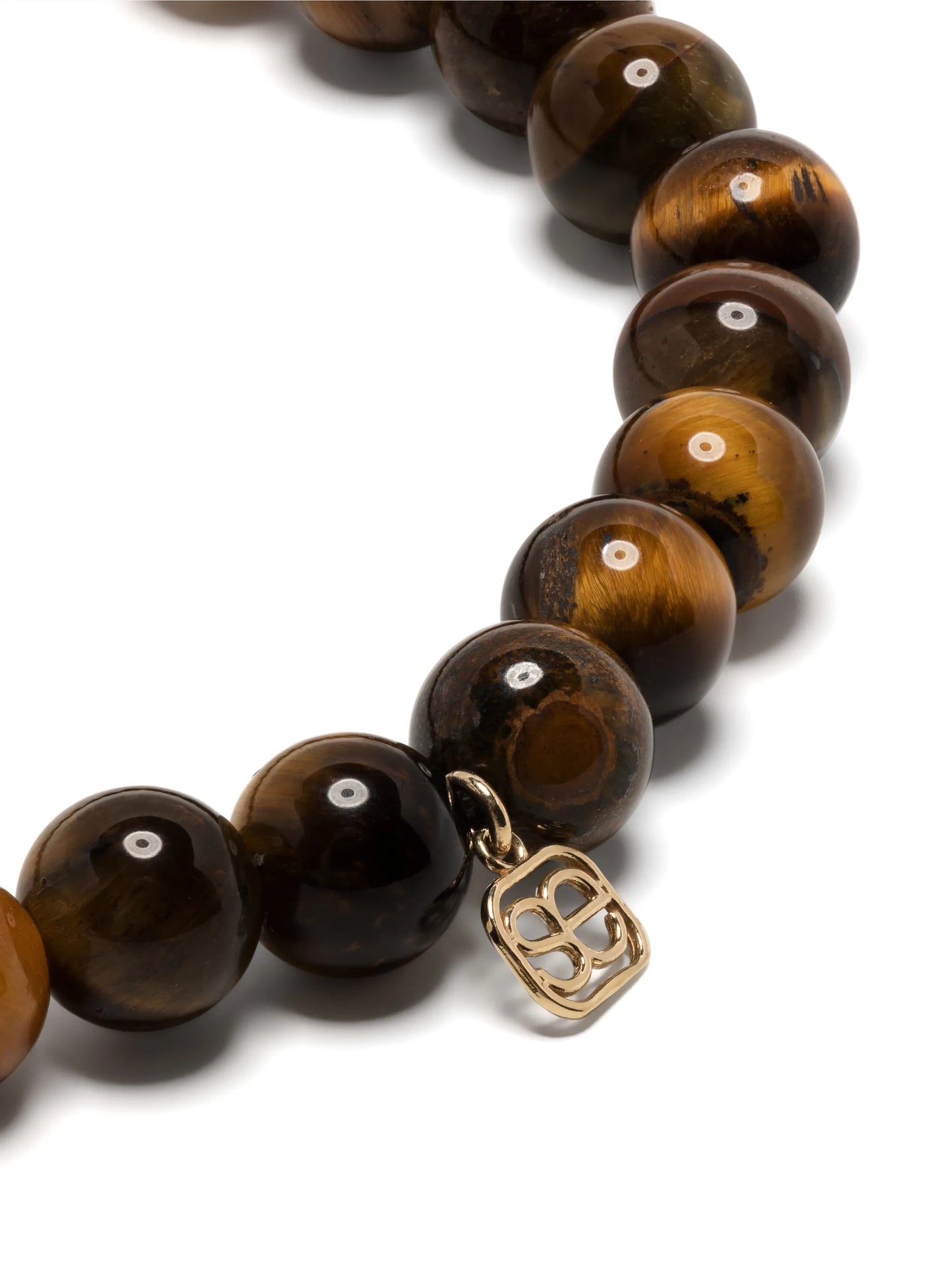 14kt yellow gold tiger eye charm bracelet