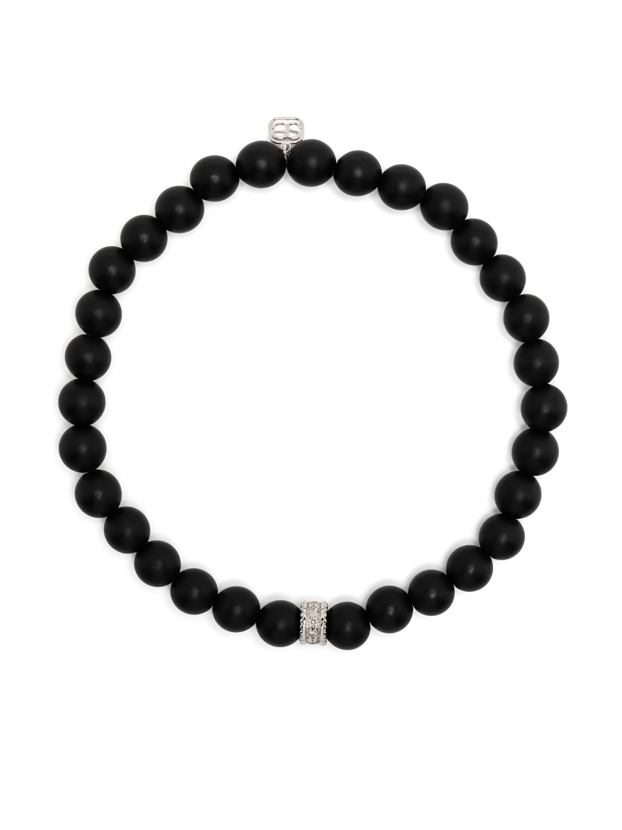 14kt white gold onyx beaded bracelet