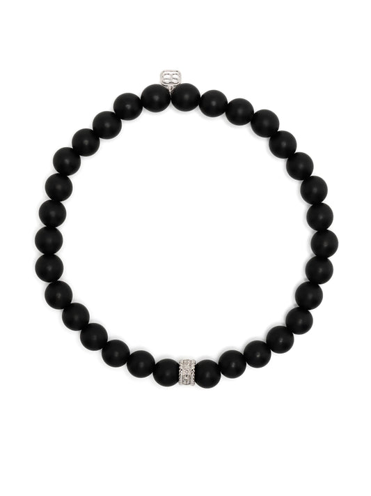 14kt white gold onyx beaded bracelet