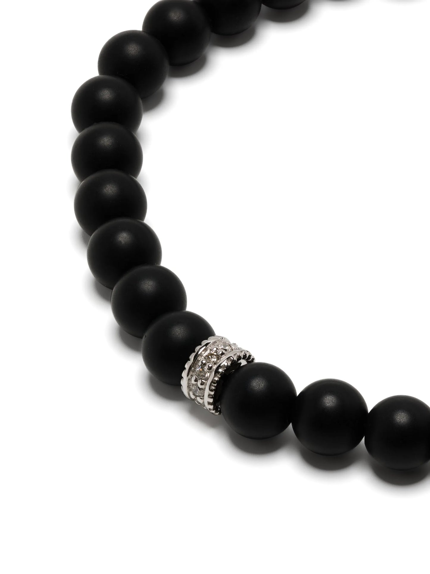14kt white gold onyx beaded bracelet
