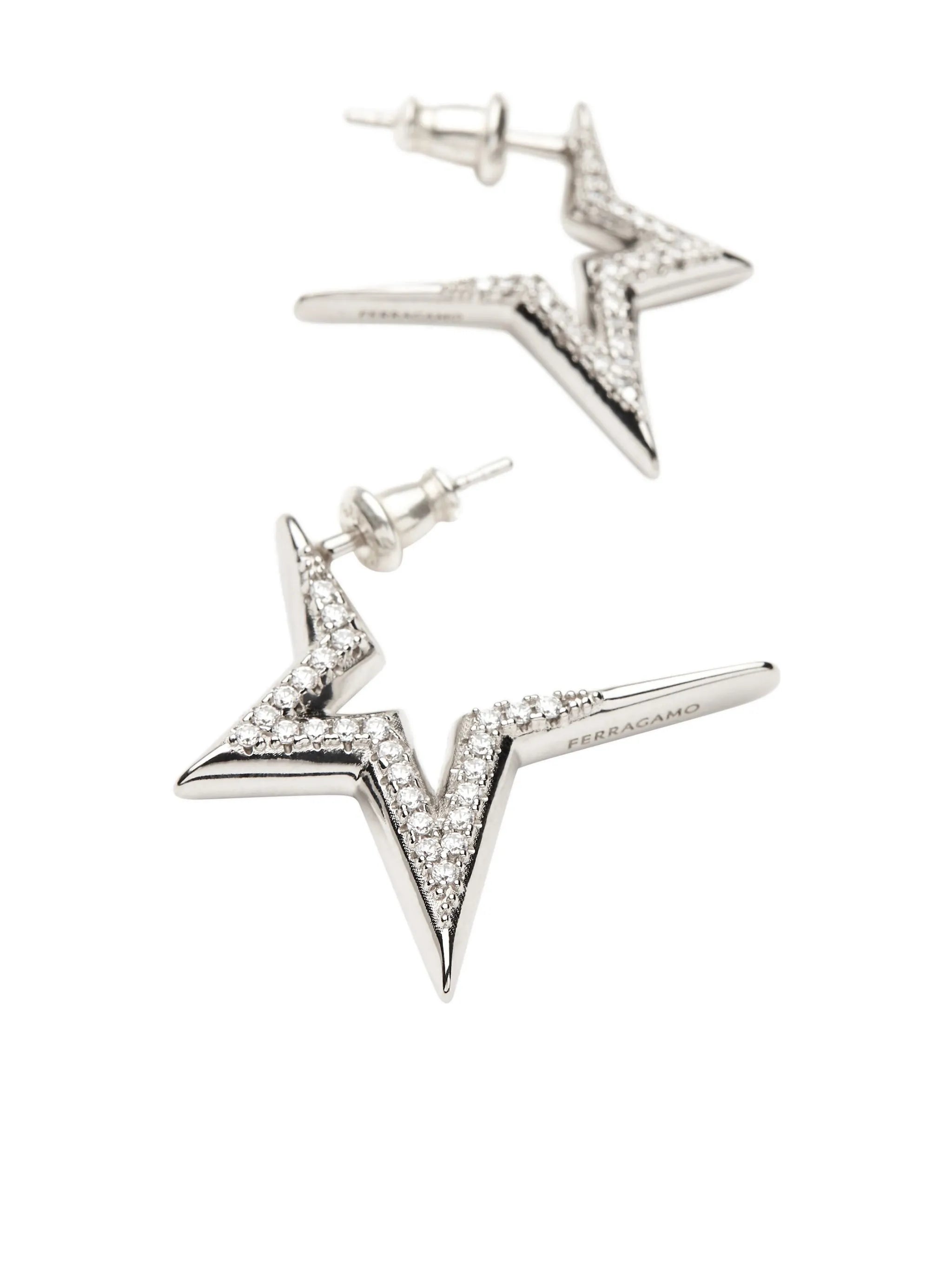 star-shaped crystal-embellished earrings
