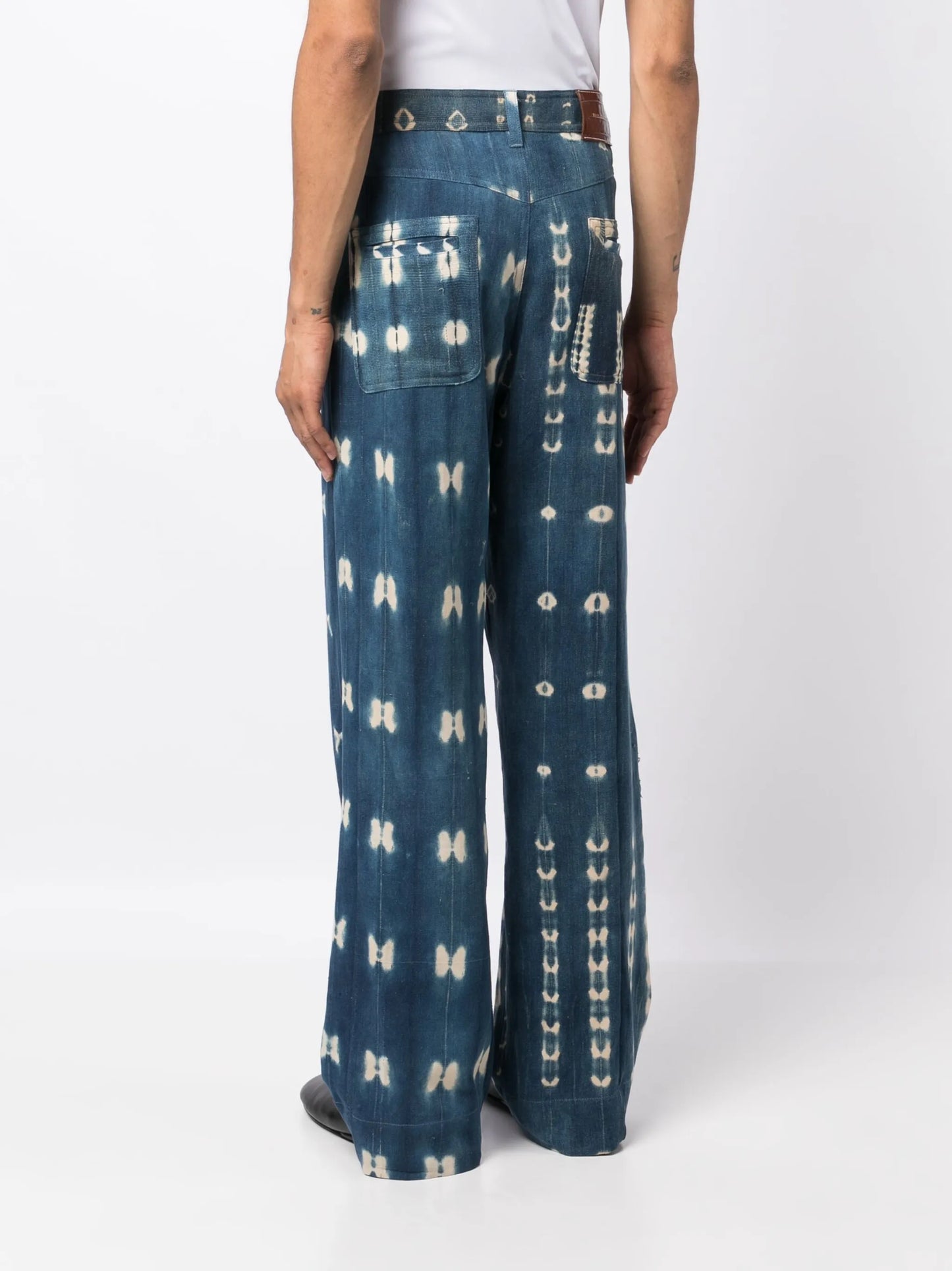 hand-dyed wide-leg trousers