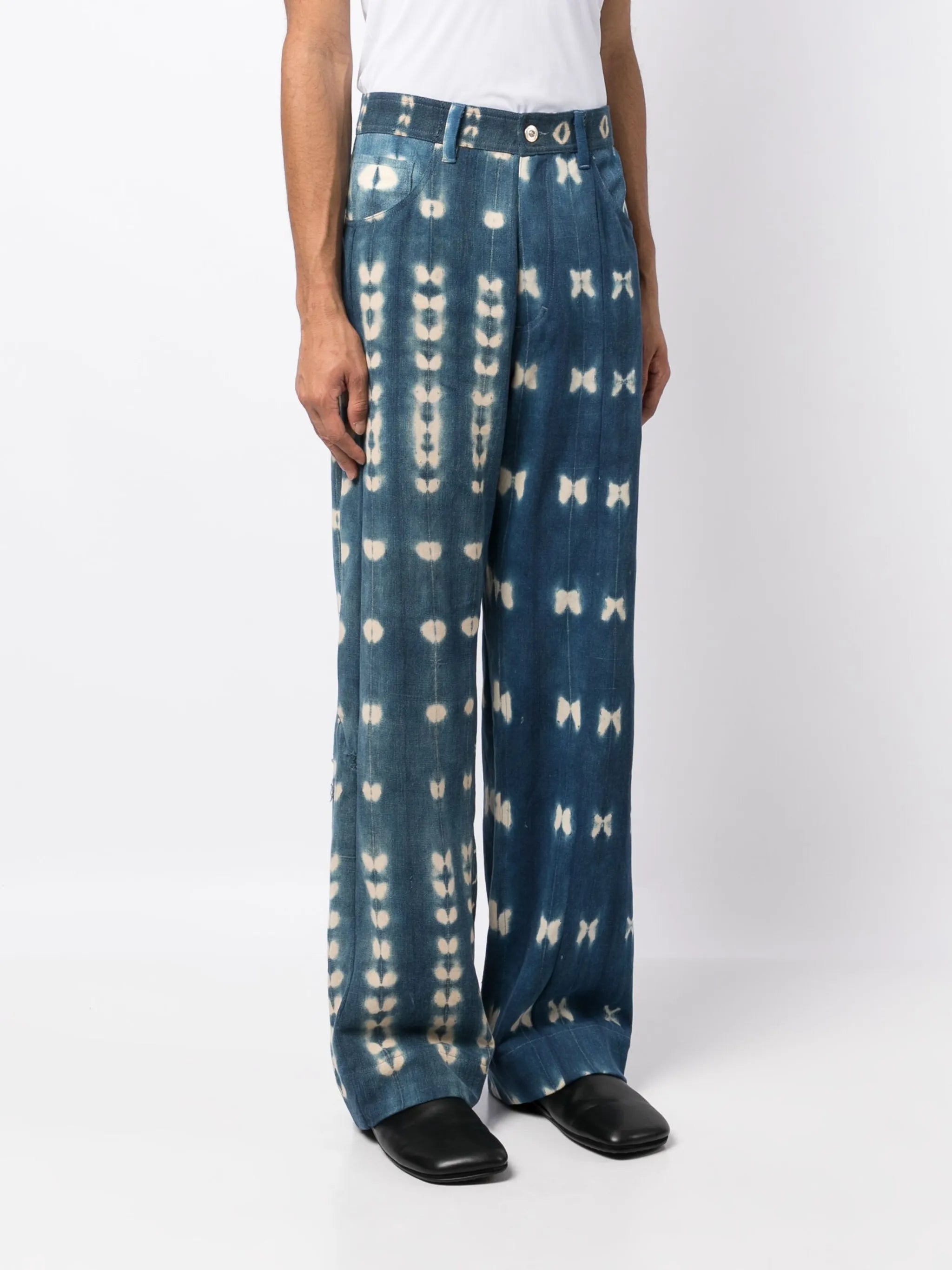 hand-dyed wide-leg trousers