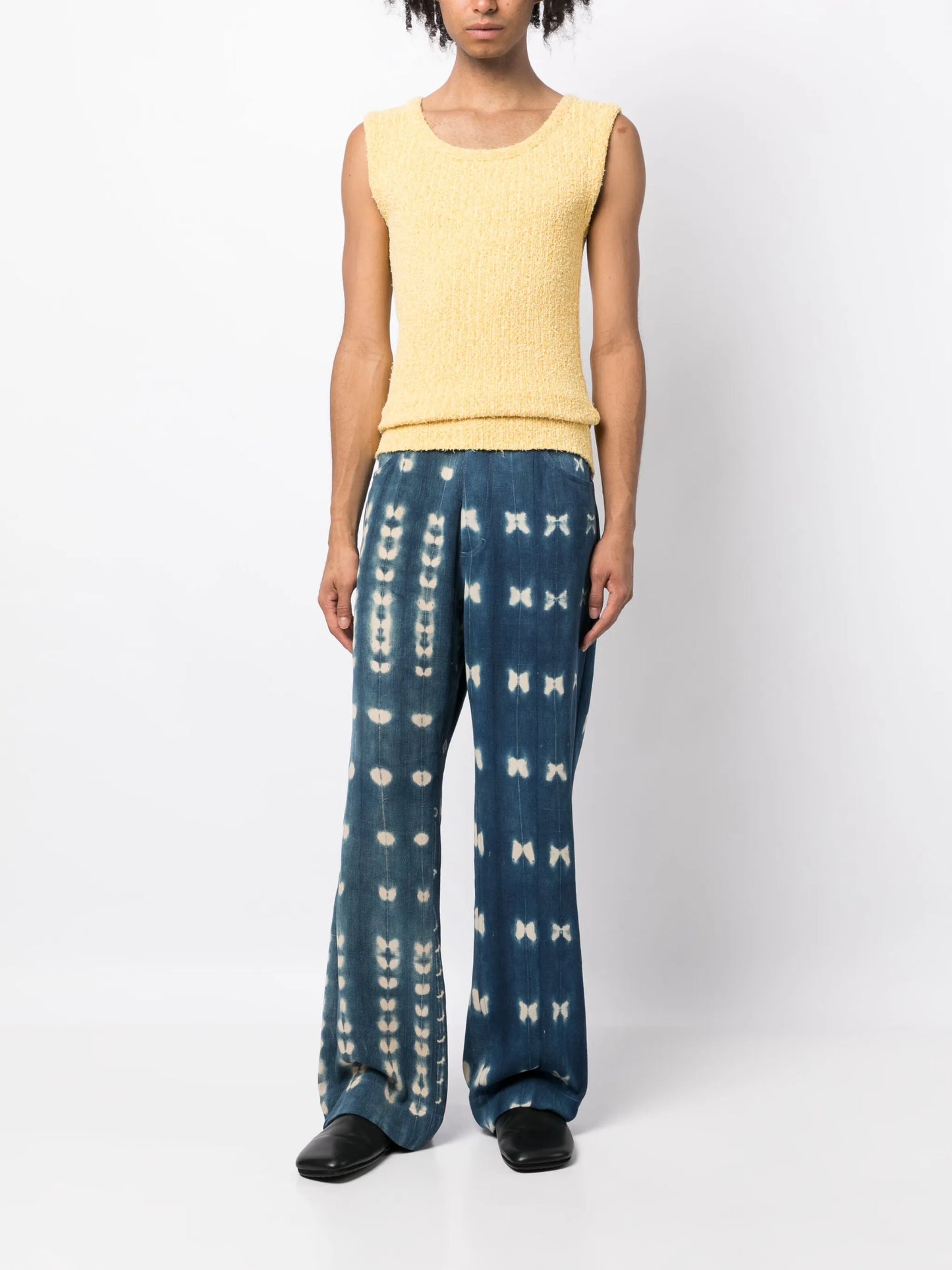 hand-dyed wide-leg trousers