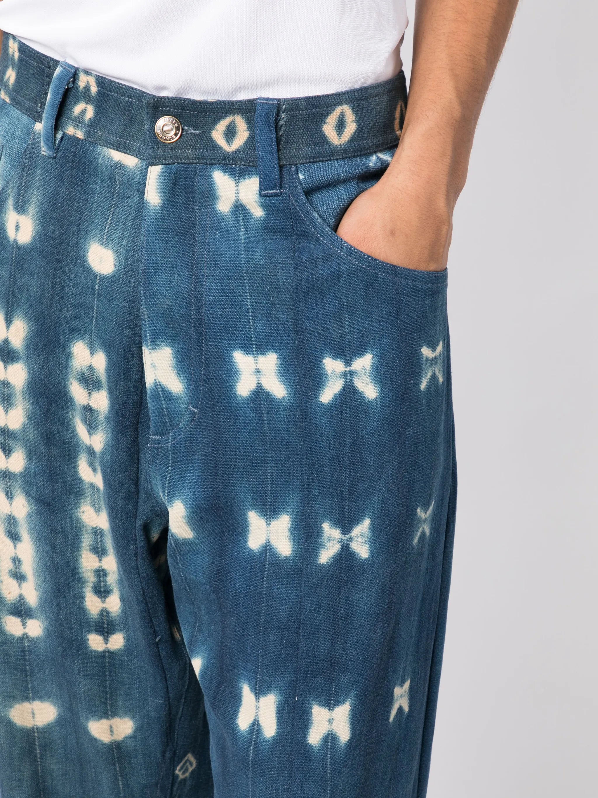 hand-dyed wide-leg trousers