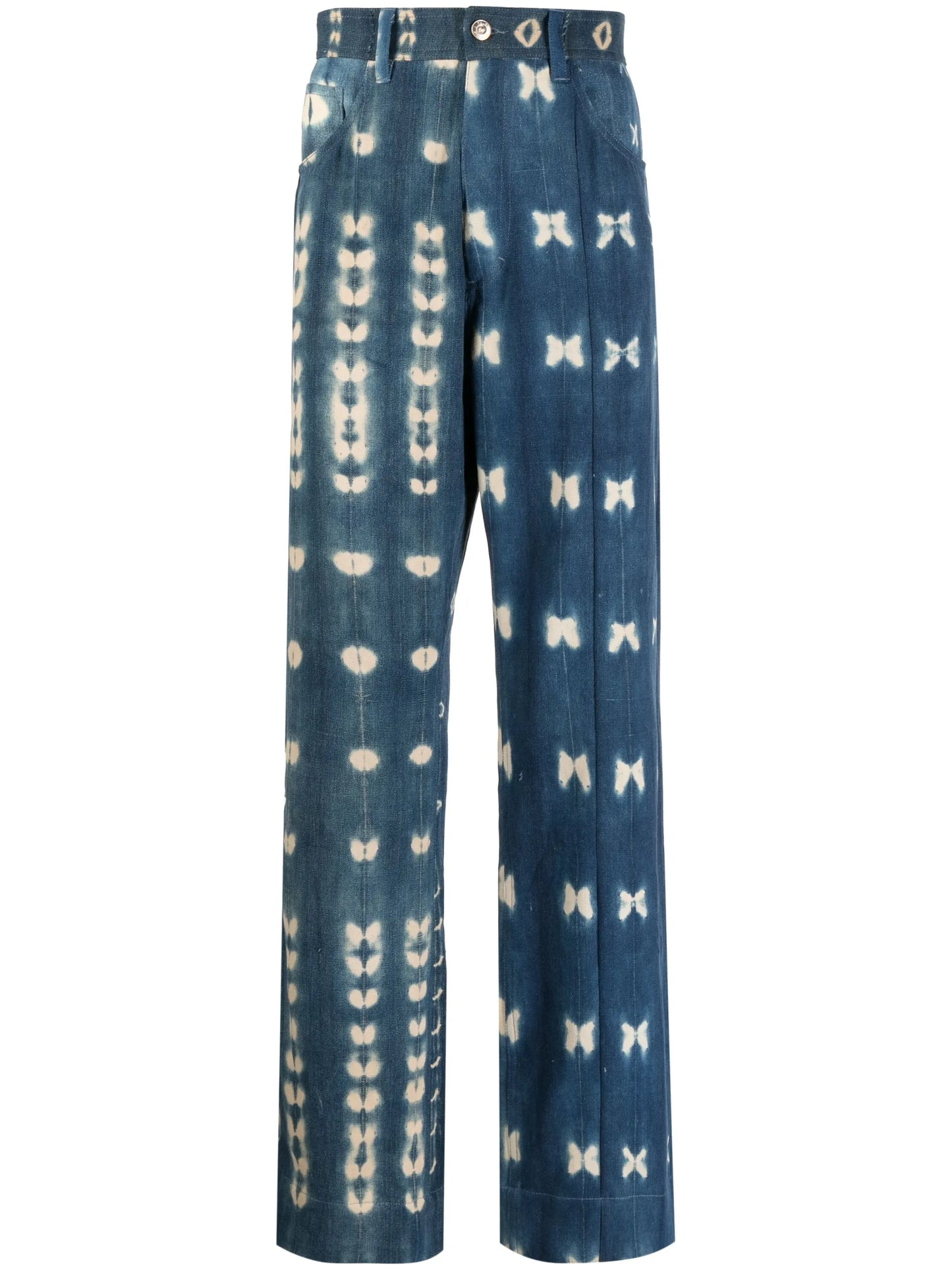 hand-dyed wide-leg trousers