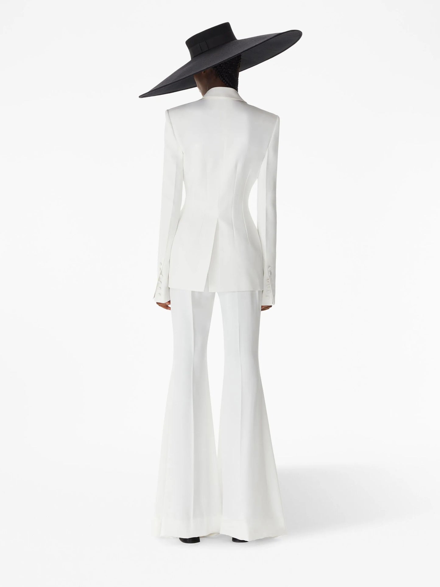 high-waisted super-flared trousers