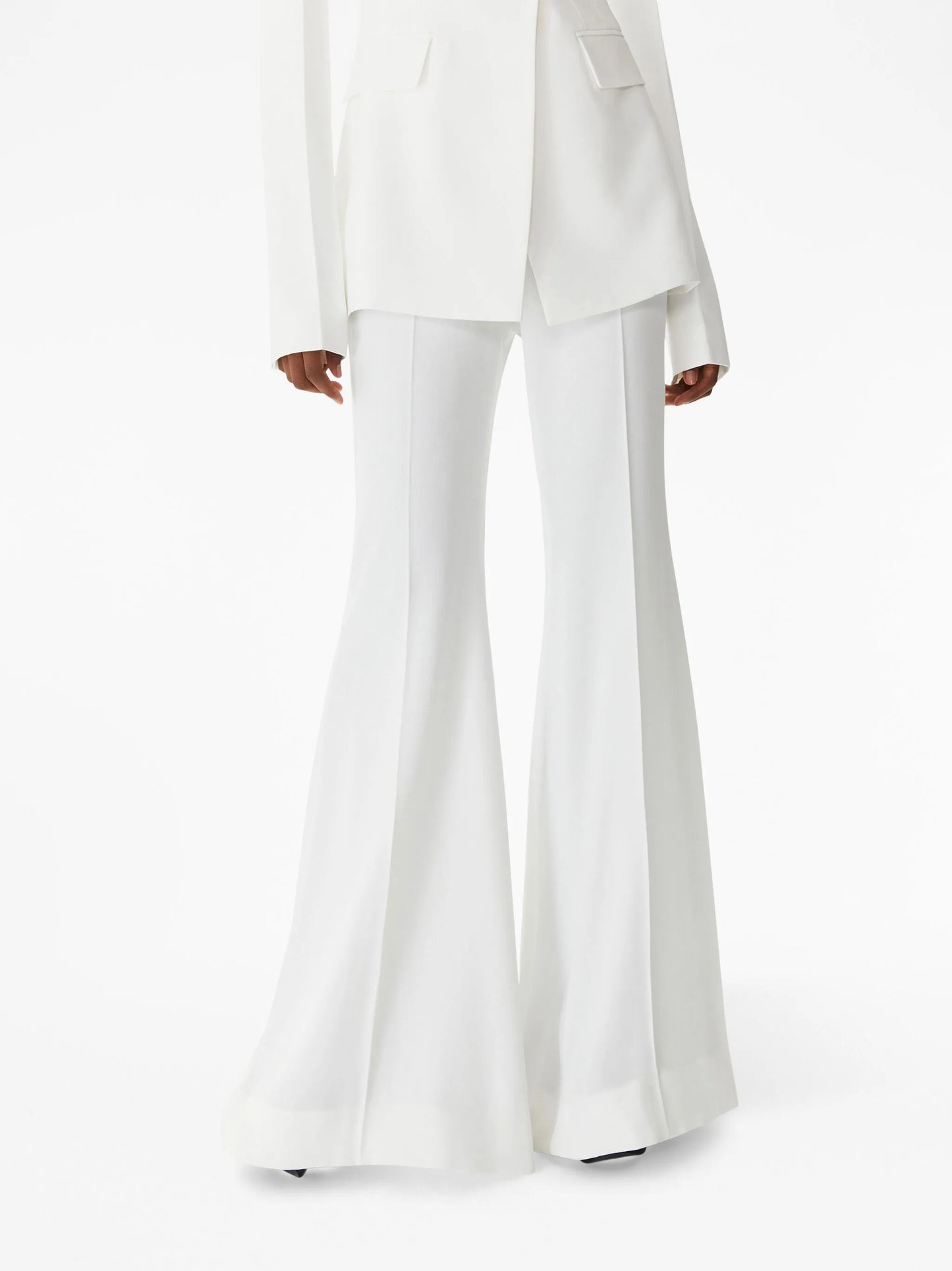 high-waisted super-flared trousers