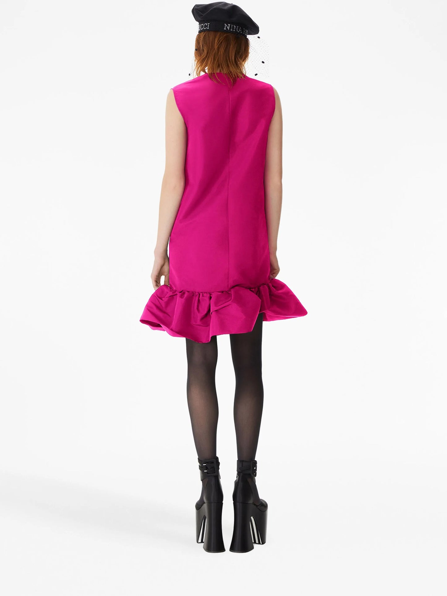 sleeveless peplum hem minidress