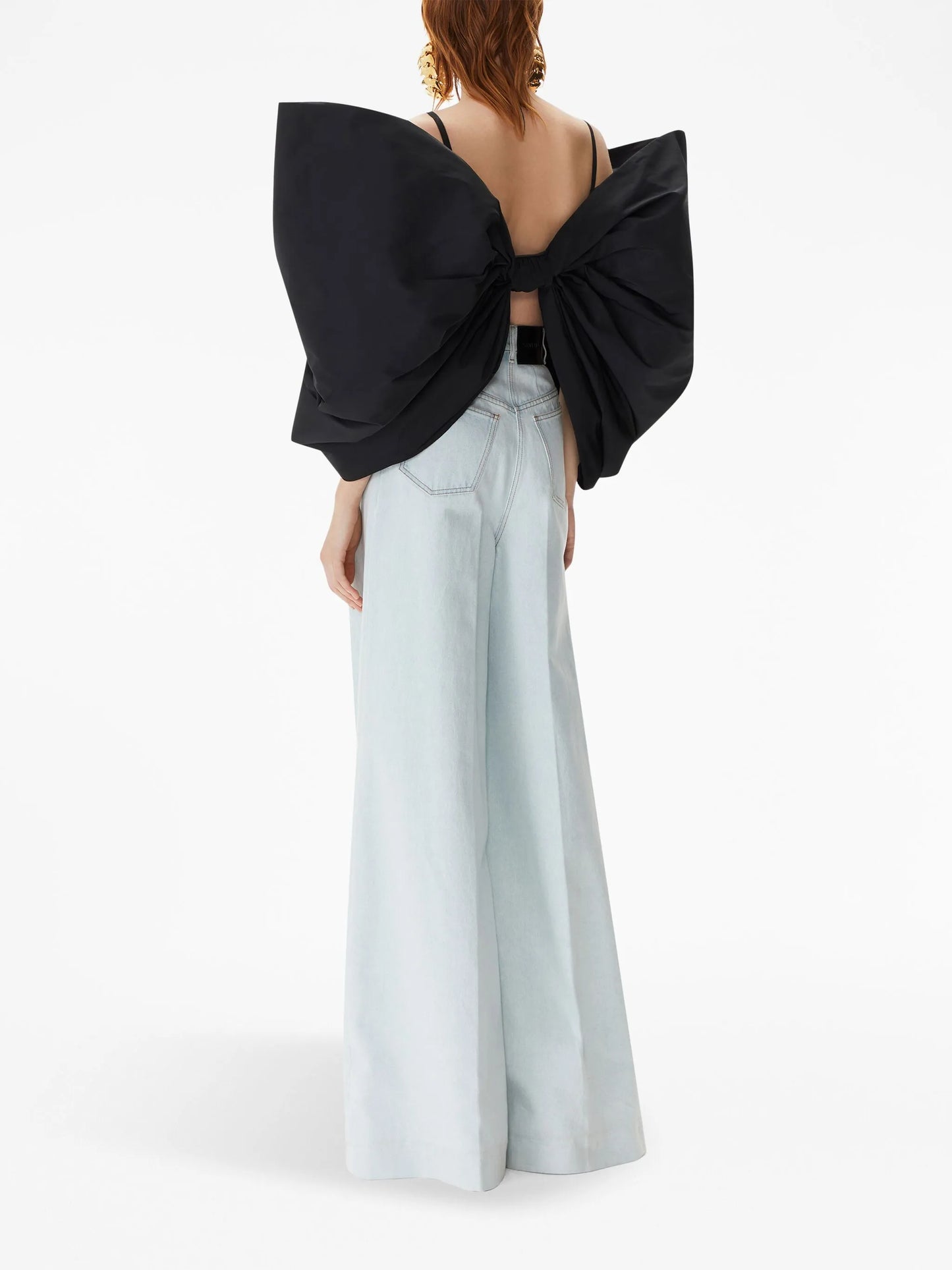 oversized-bow taffeta top