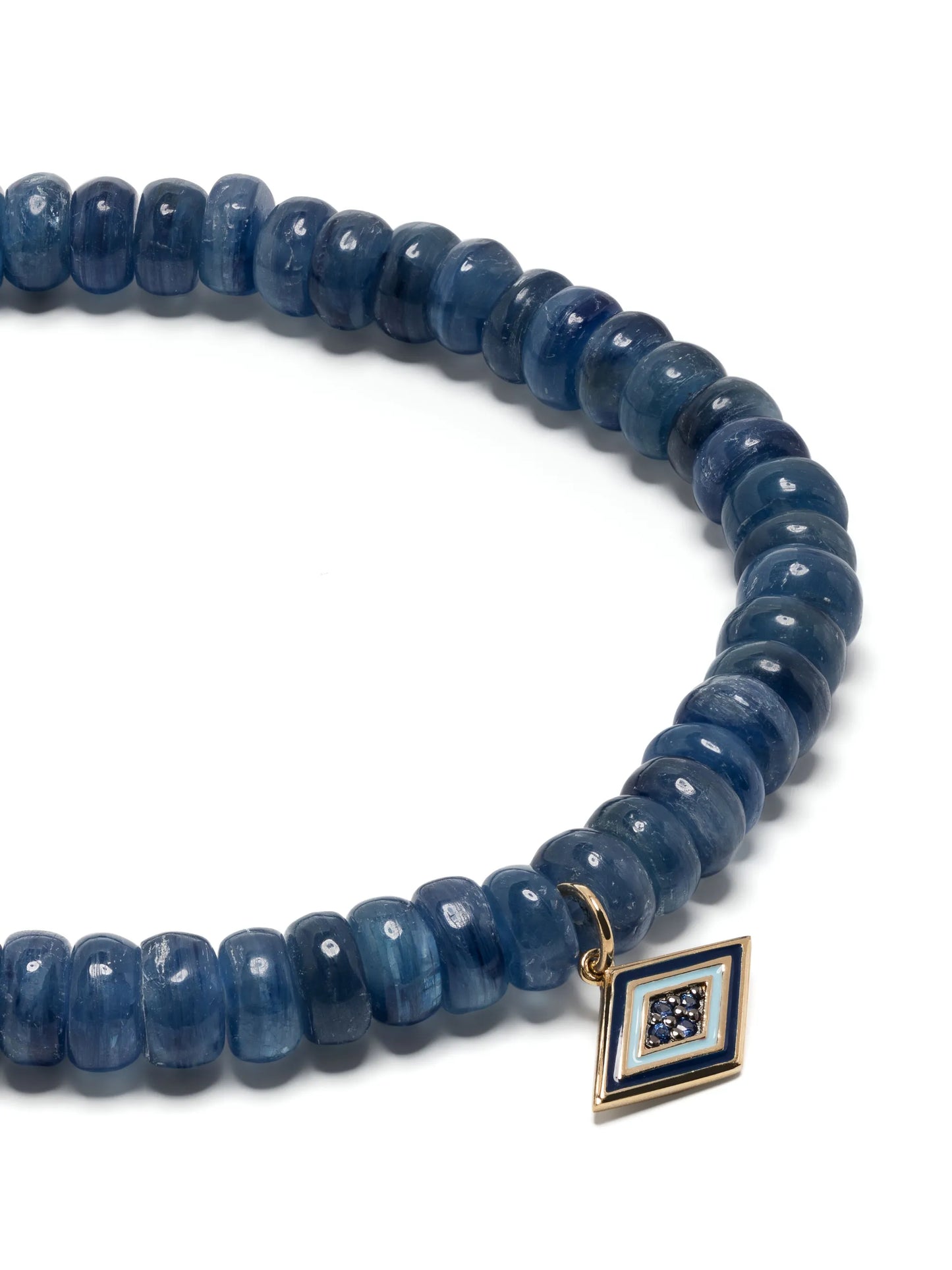 14kt yellow gold Groovy Eye kyanite beaded bracelet