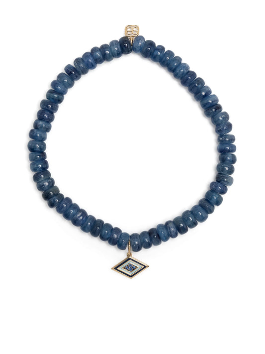 14kt yellow gold Groovy Eye kyanite beaded bracelet